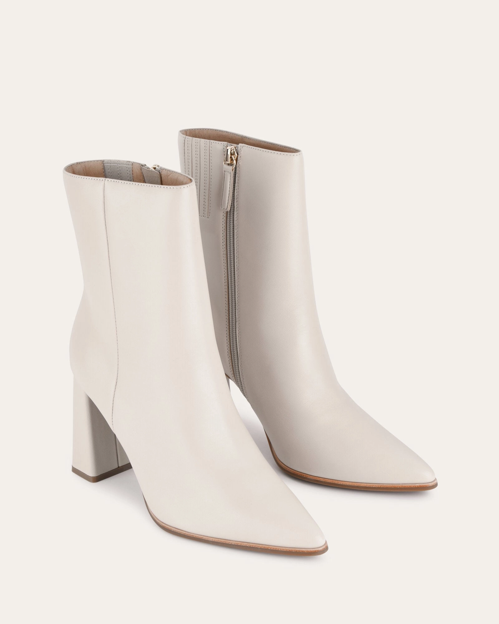 Your City System Essential Drop Tatiana High Ankle Boots Off White Leather