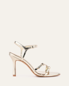 Romy High Heels Gold Leather Progressive Edge