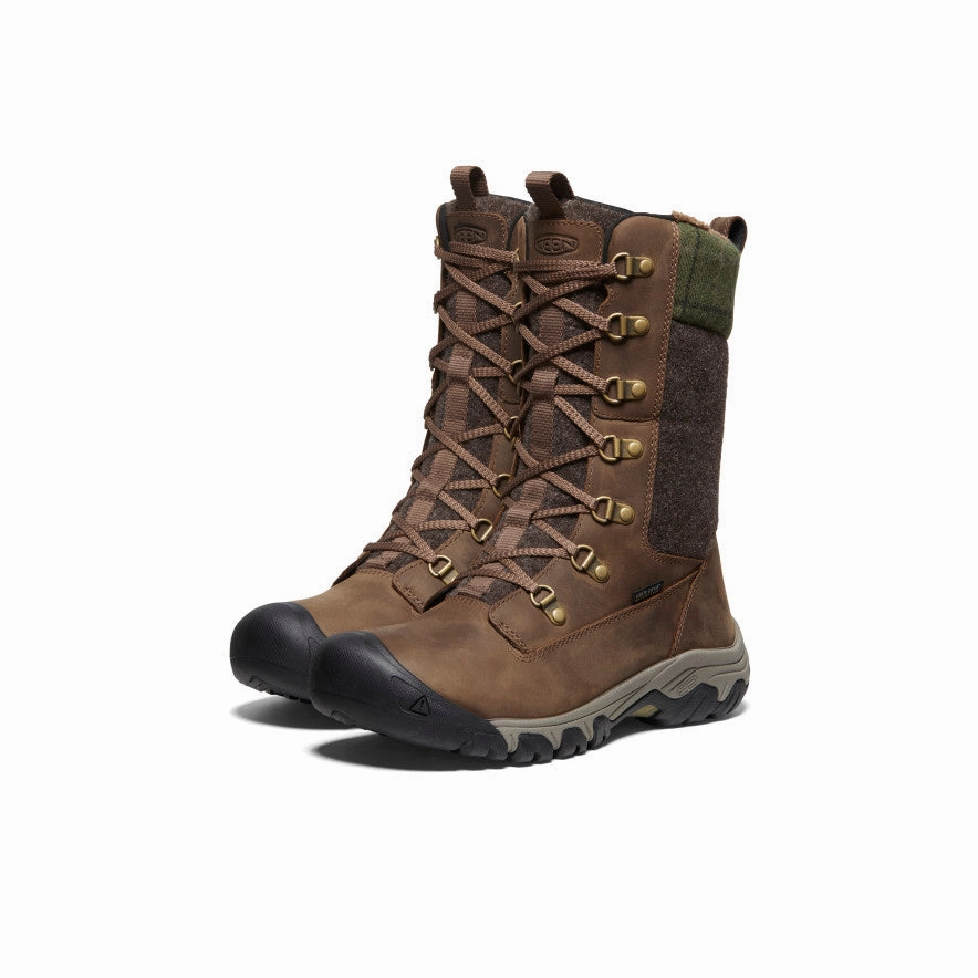 Women'S Greta Tall Waterproof Boot  |  Dark Earth/Green Plaid Modular Core
