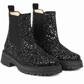 Precision Style Soft Structure Angulus Black Glitter/Black/Black Glitter Chelsea Boot P? Track?L
