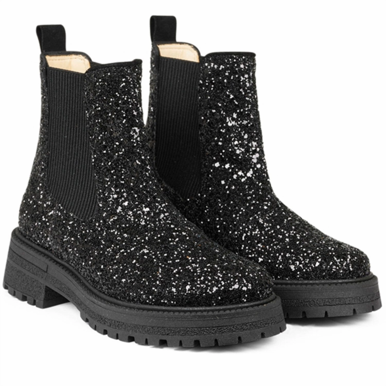 Precision Style Soft Structure Angulus Black Glitter/Black/Black Glitter Chelsea Boot P? Track?L