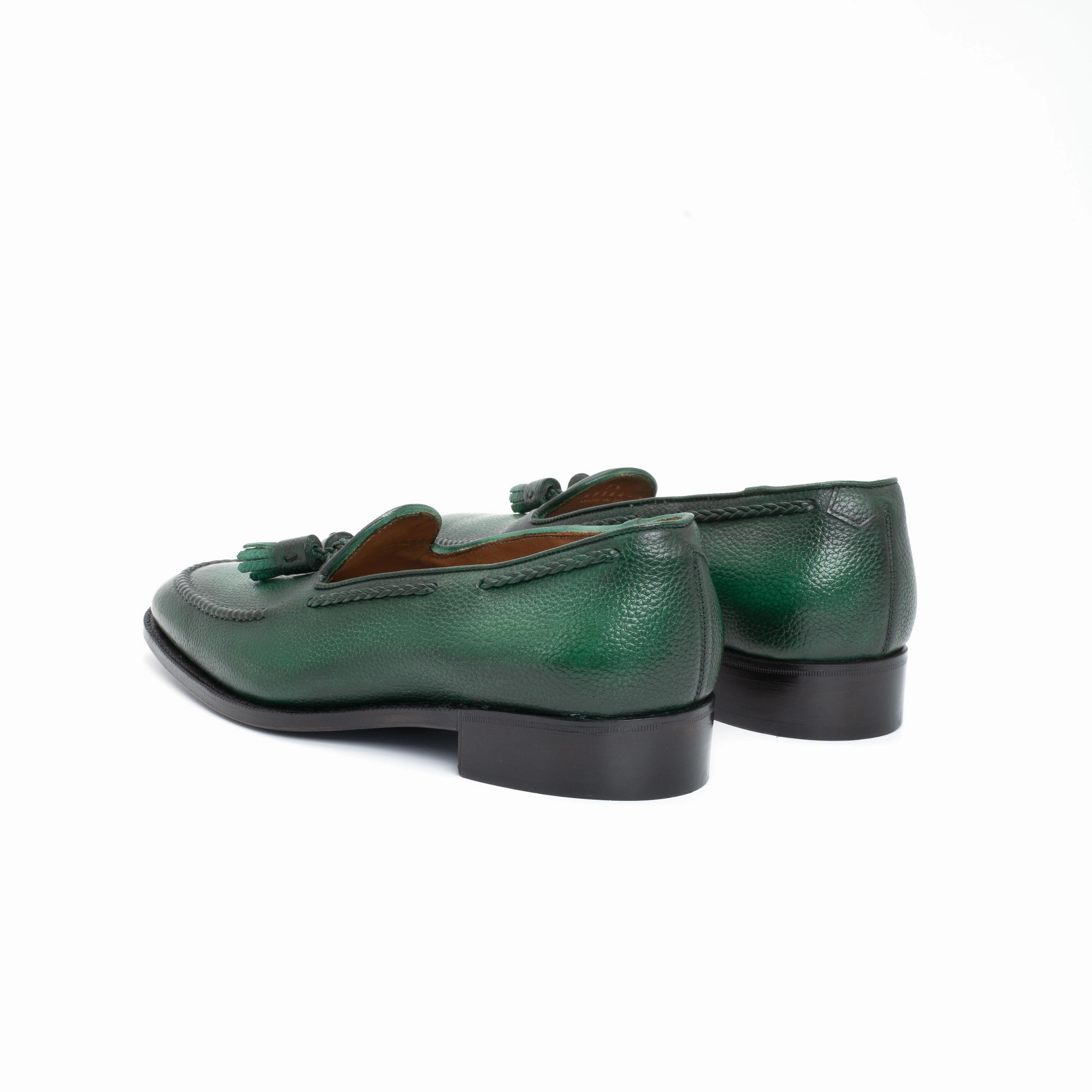 Day-To-Night Fit Gillespie Tassel Loafer - Deep Green Handmade Patina