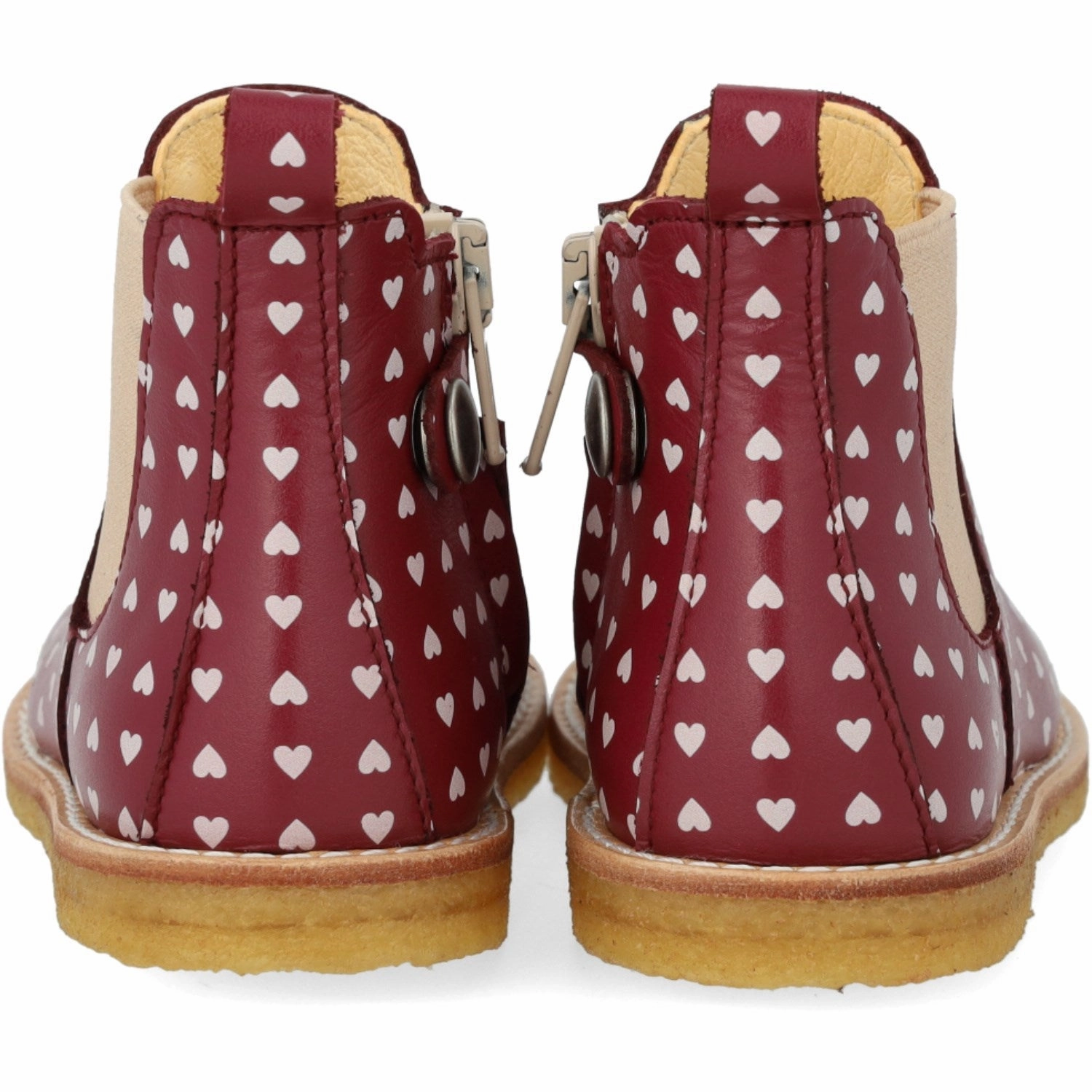Form-Led Angulus Berry Hearts/Rose Classic Beginner Chelsea Boot With Print