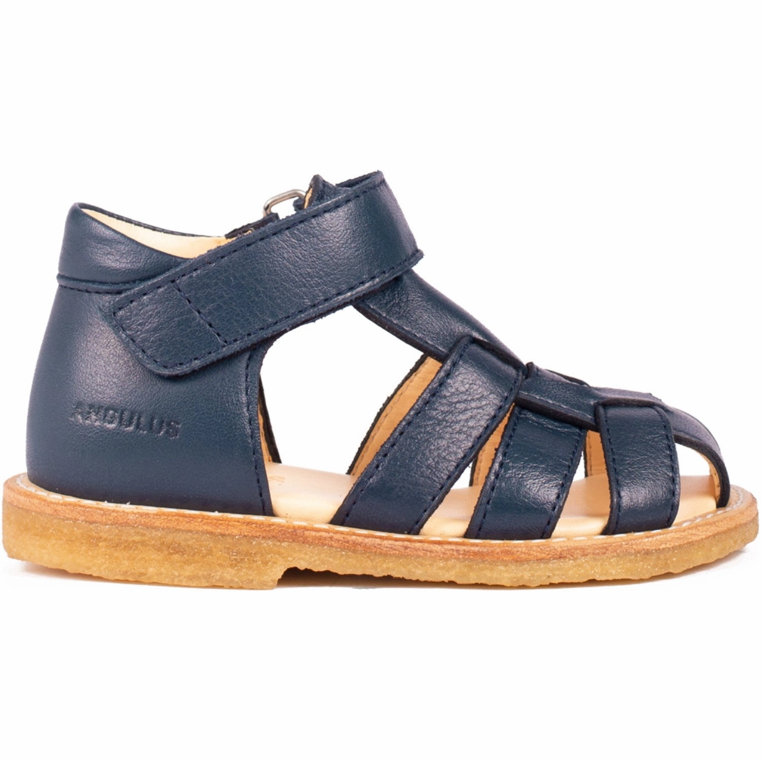 Angulus Navy Beginner Sandal Med Velcro Closure Clean Attitude Style In Sync