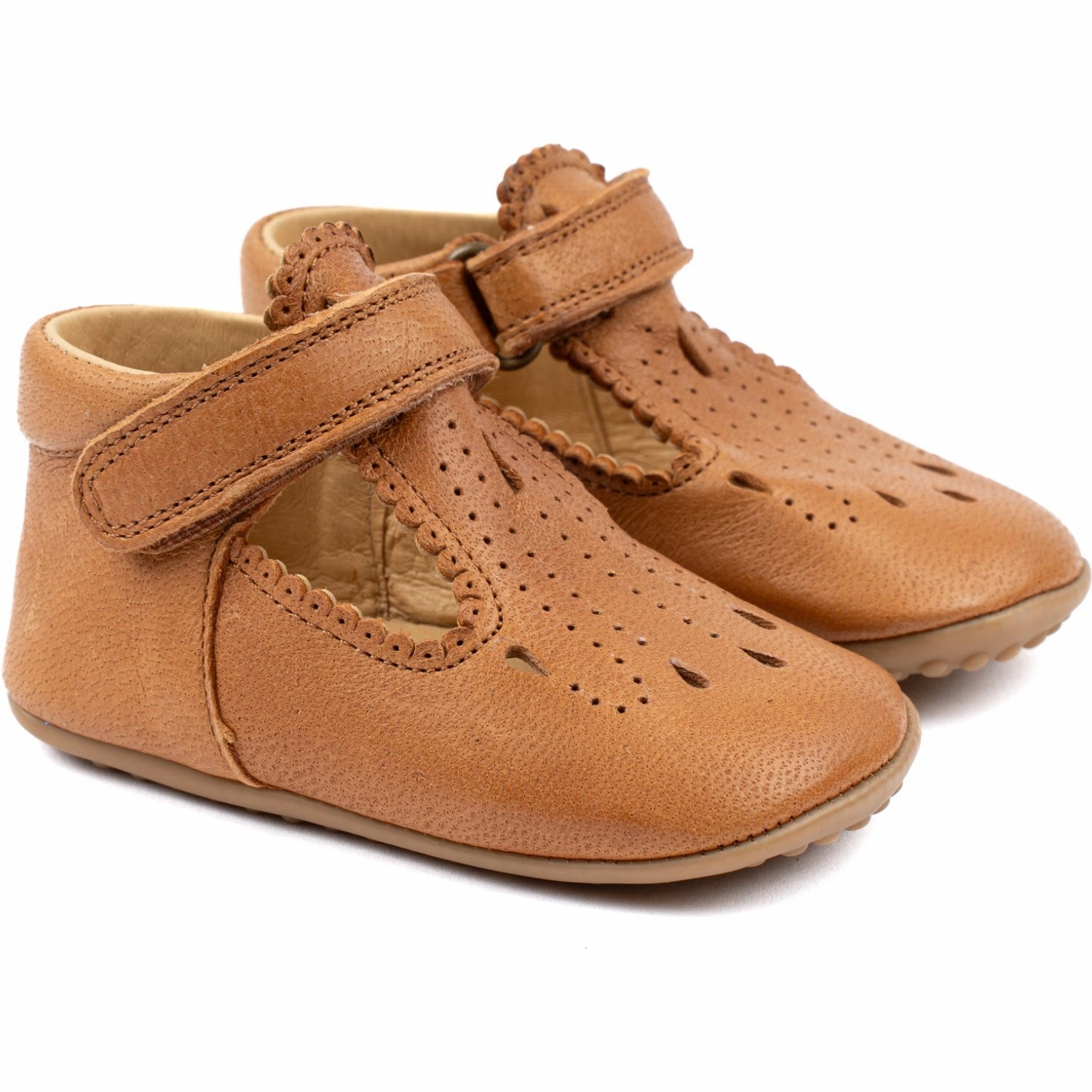 Timeless Motion Pom Pom Camel Slippers Ballerina T-Bar