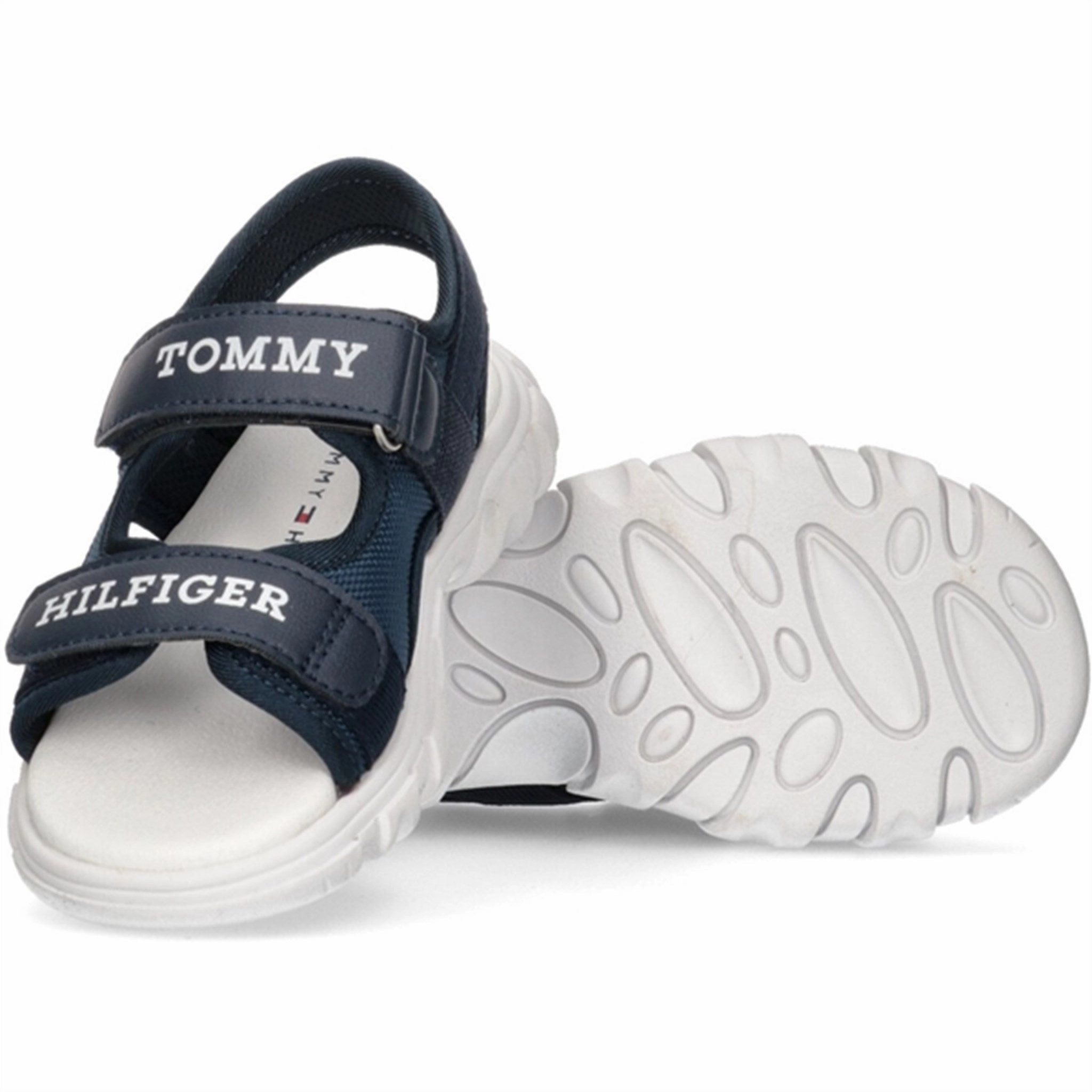 Lightweight Presence Tommy Hilfiger Logo Velcro Sandal Blue