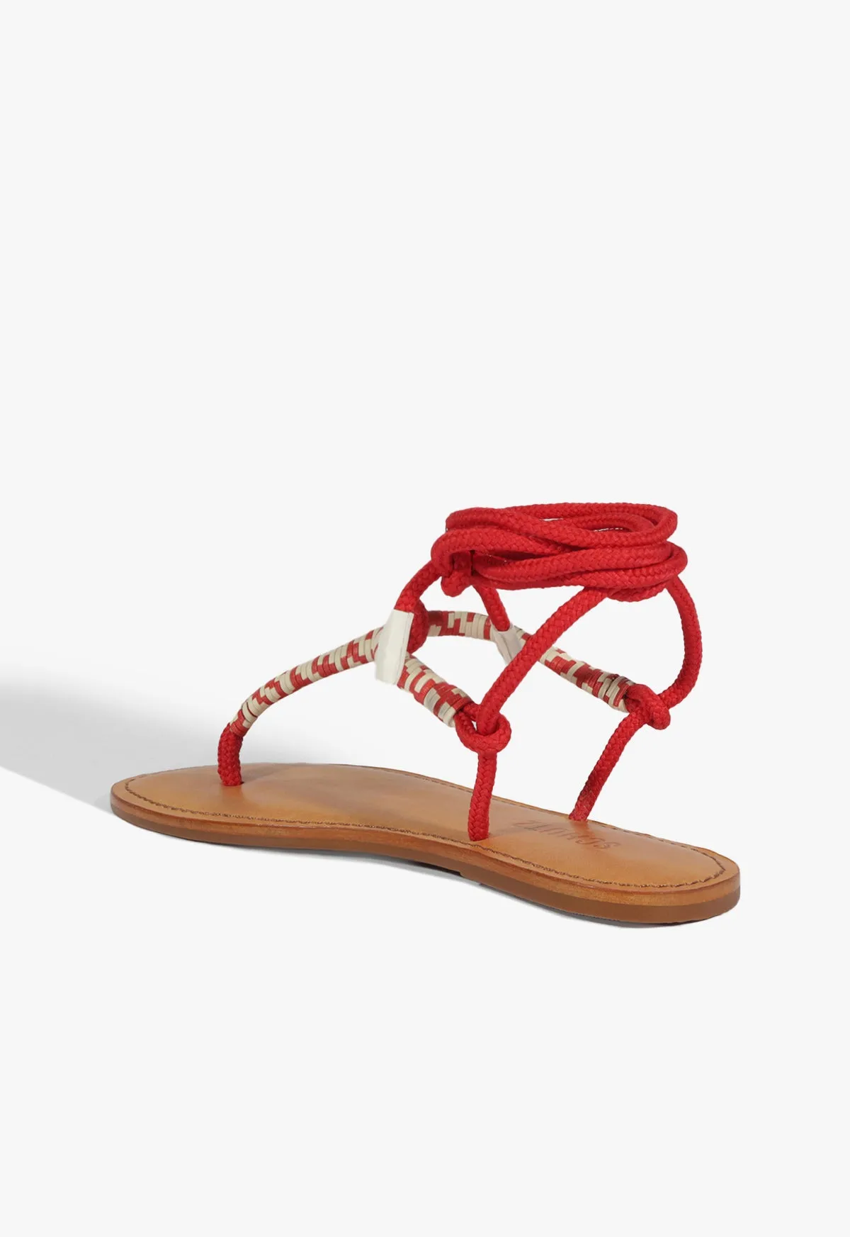 Claire Red Flat Sandal Streamlined Pieces Move All Day