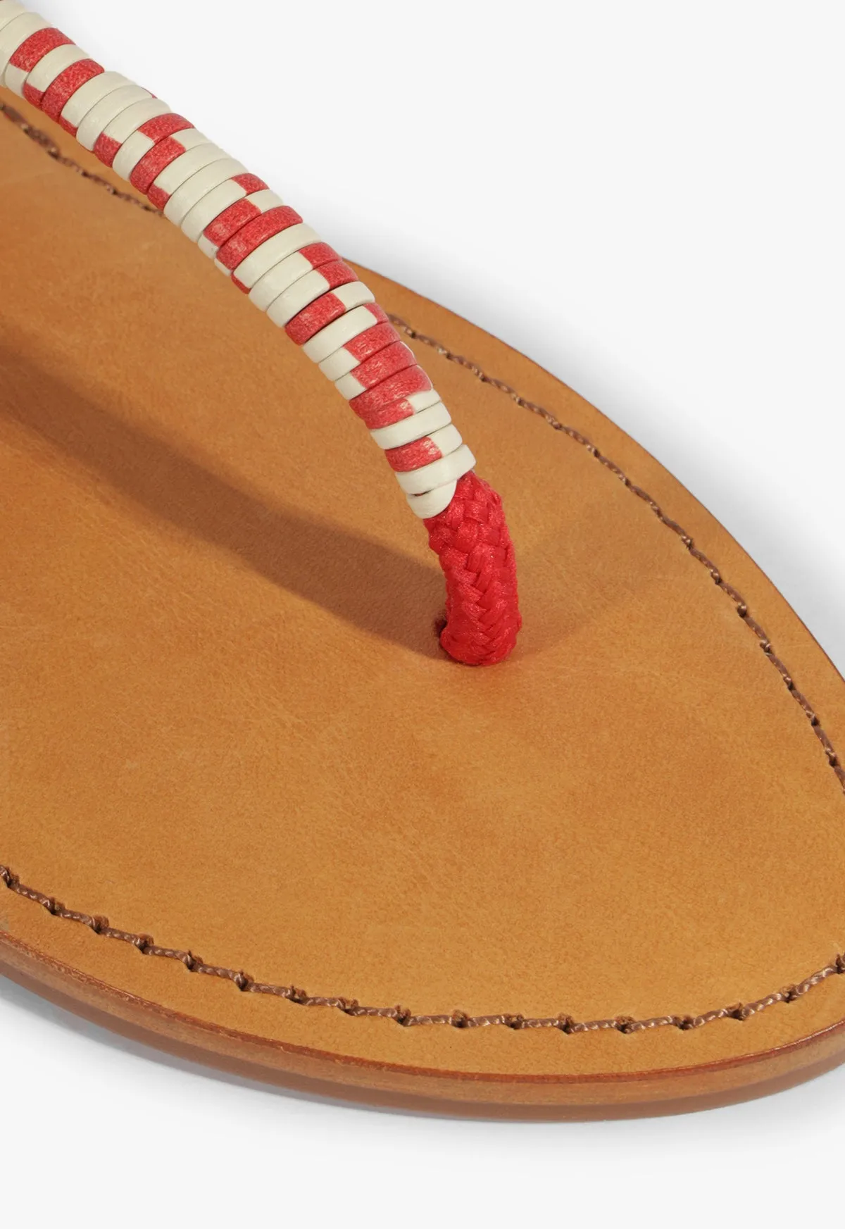 Claire Red Flat Sandal Your Daily Function Chill-Crafted