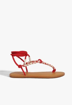 Claire Red Flat Sandal Crafted To Move Intentional Daily
