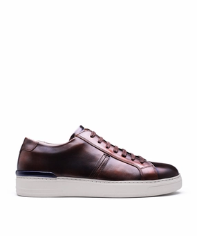 Subtle Signature Riva Patinated Brown Sneakers