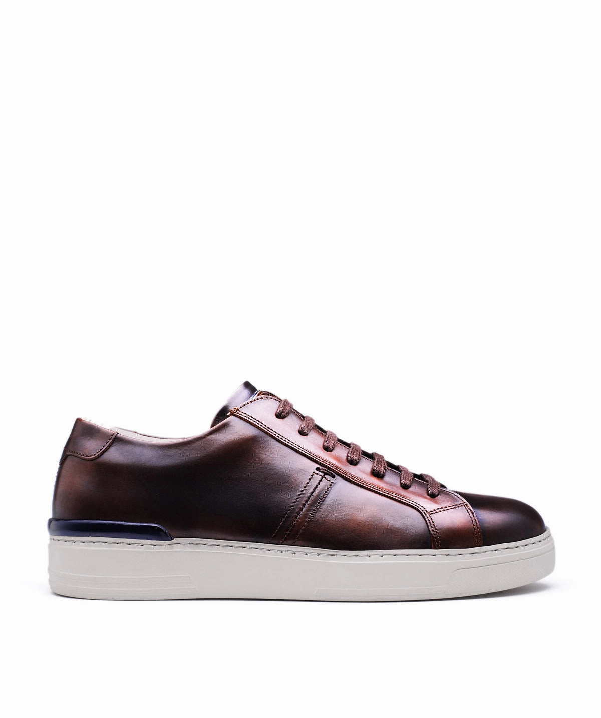 Subtle Signature Riva Patinated Brown Sneakers