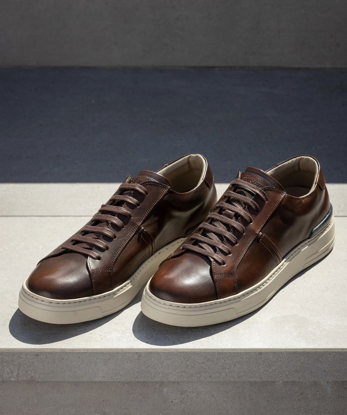 Built For Feel Riva Patinated Brown Sneakers