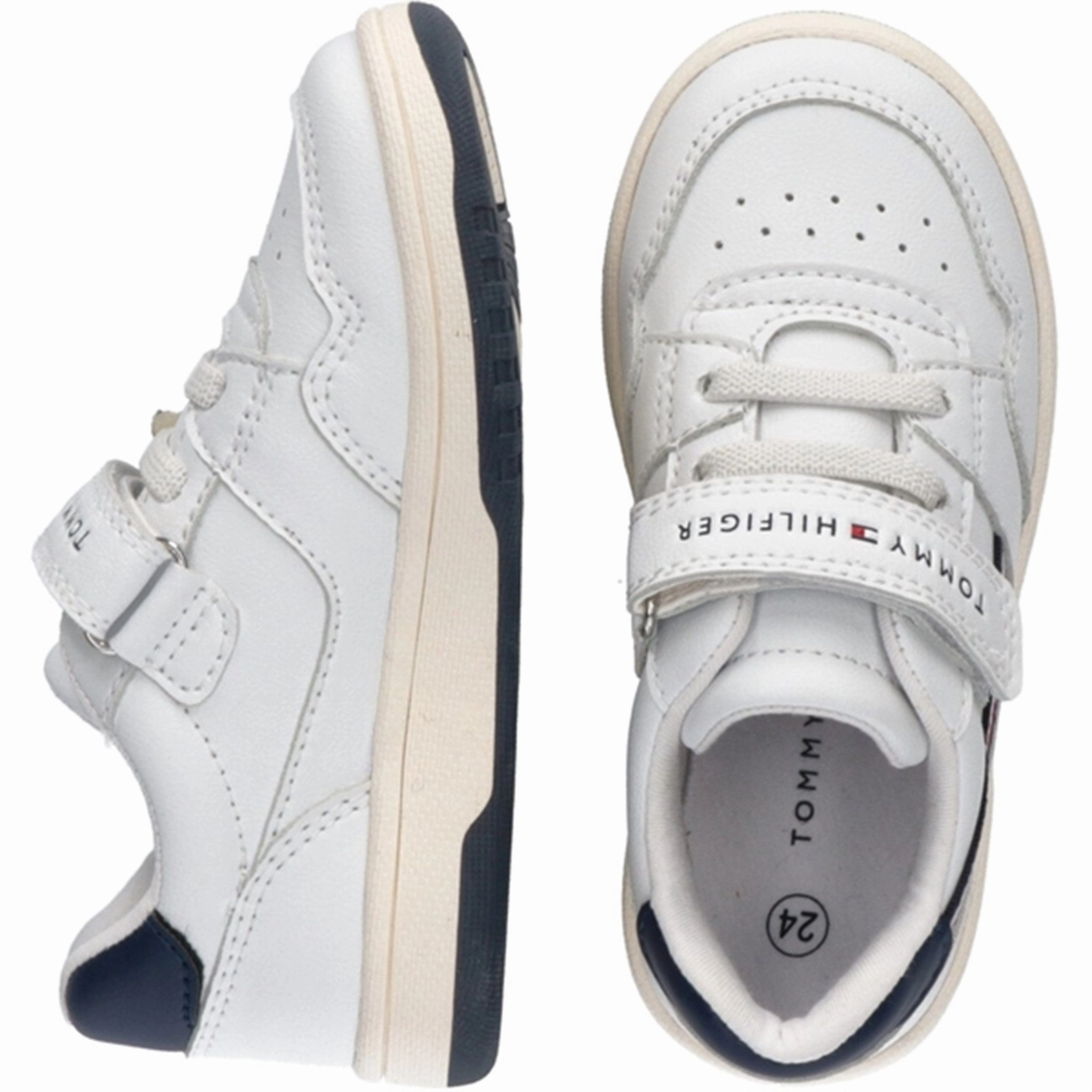 Tommy Hilfiger Stripes Low Cut Lace-Up/Velcro Sneakers White Quiet Statement Ready For Change