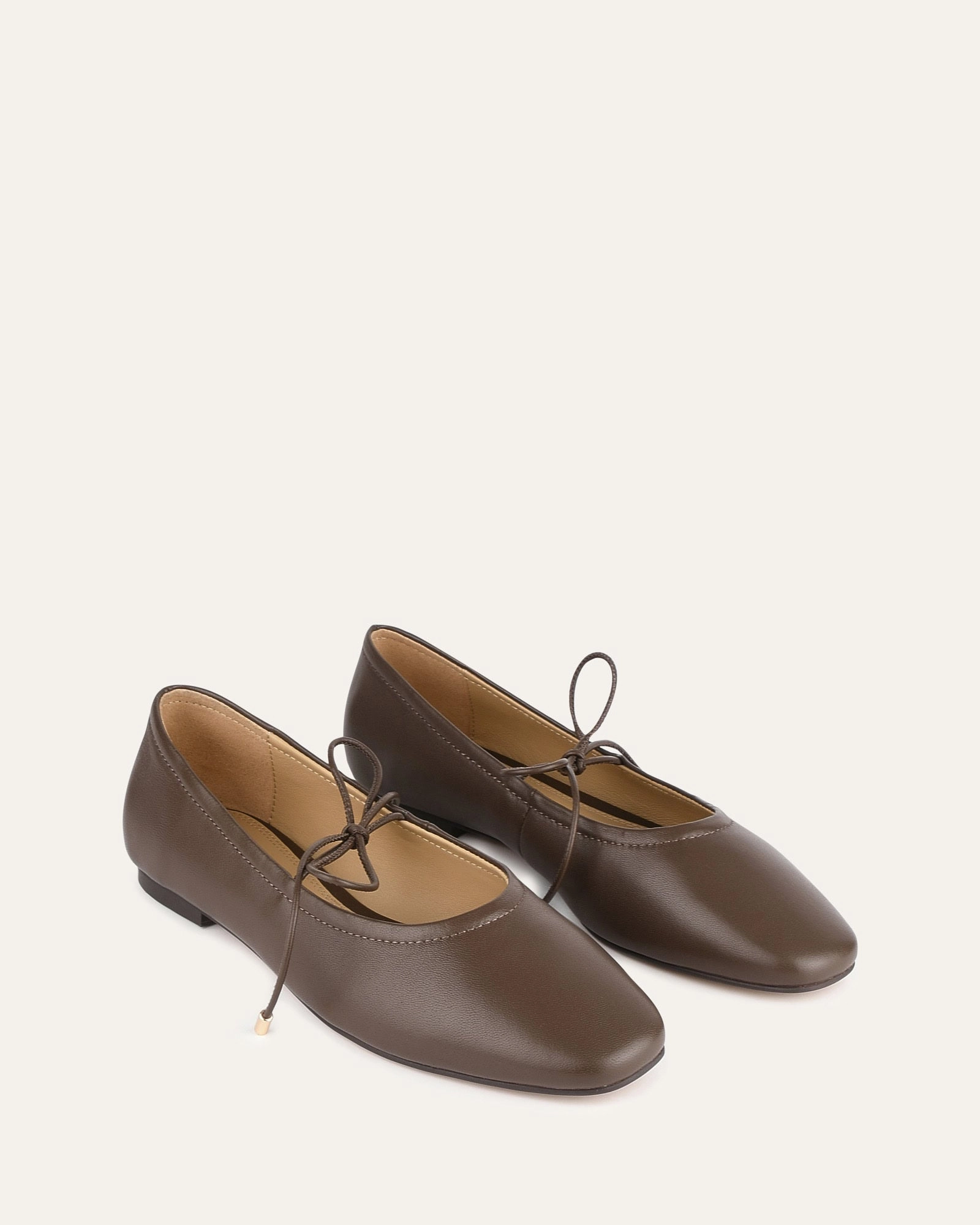 Petal Casual Flats Dark Rye Leather Premium Layers
