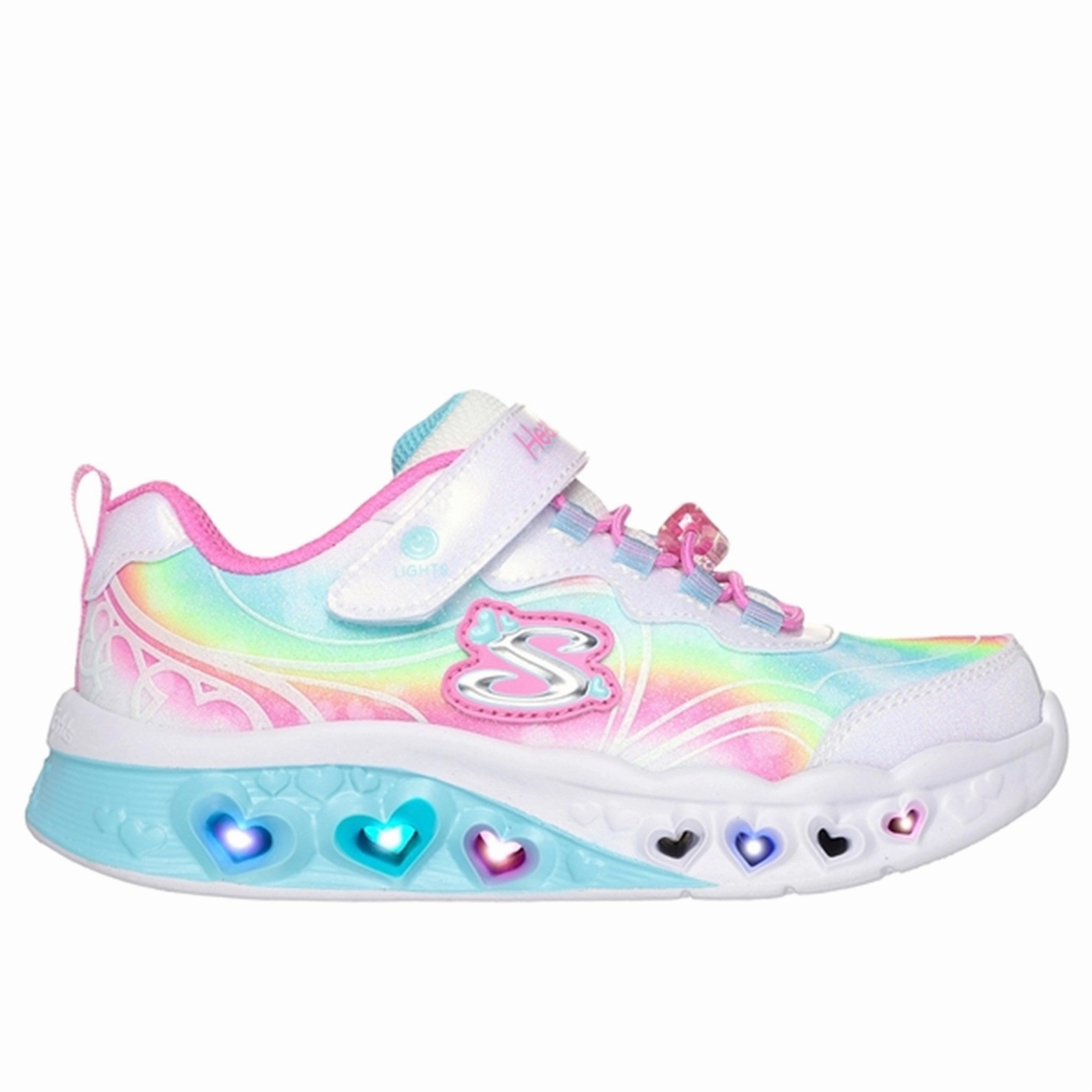 Skechers Flutter Heart Lights Sneakers White Multicolor Express In Ease Adapt Daily