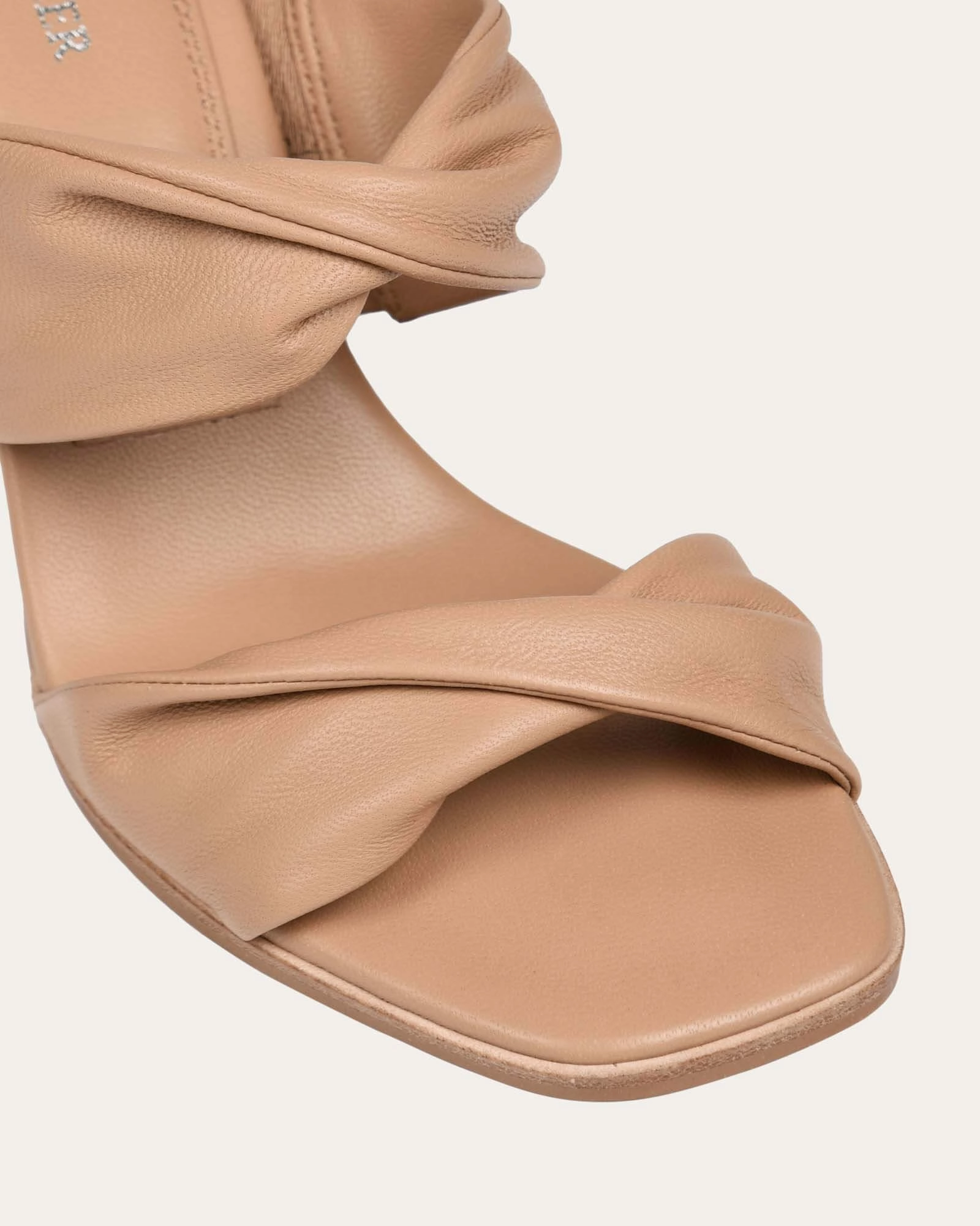 Caylie High Heel Sandals Beige Leather Sleek Vibes