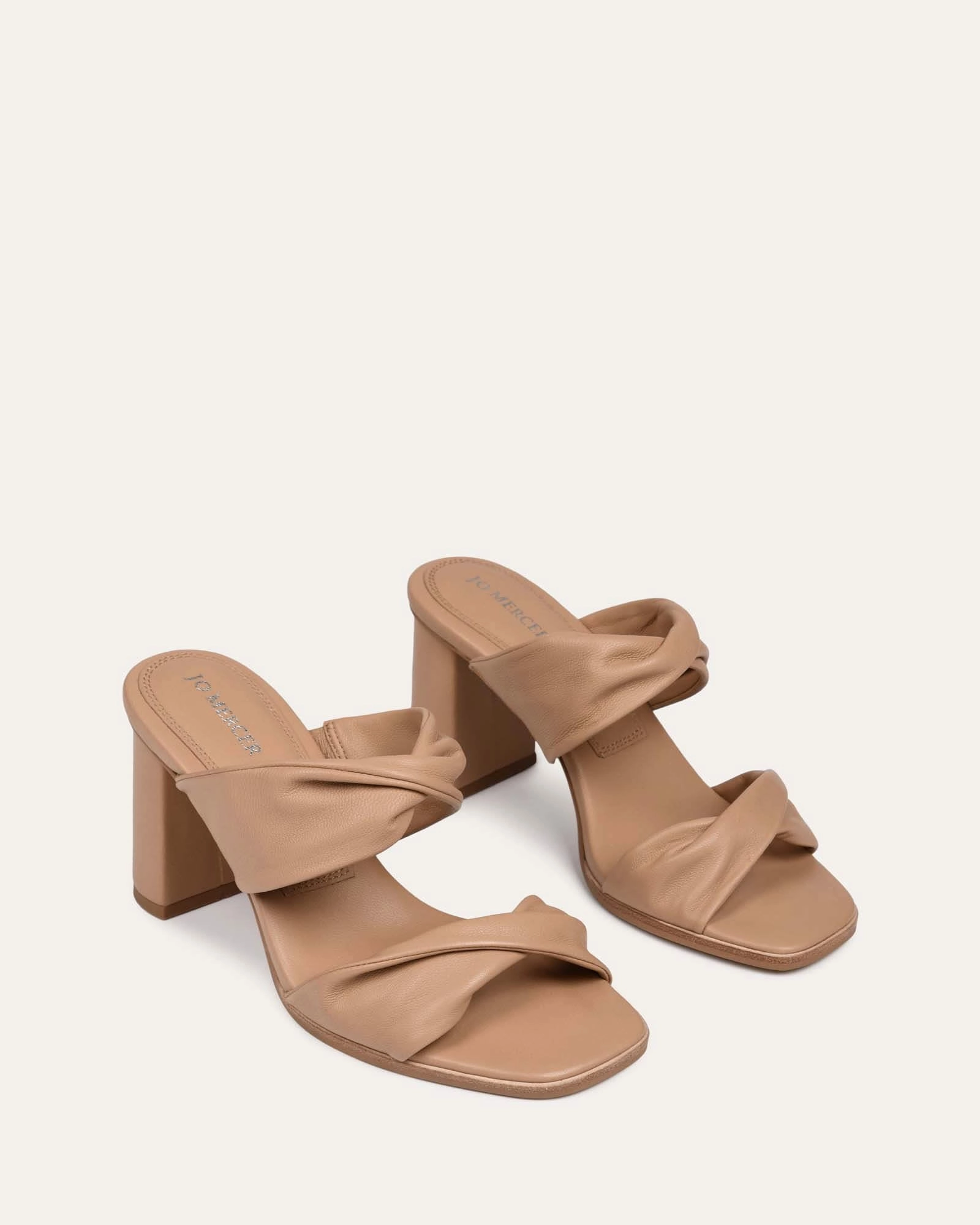 Caylie High Heel Sandals Beige Leather Seamless Lifestyle Pure Lines