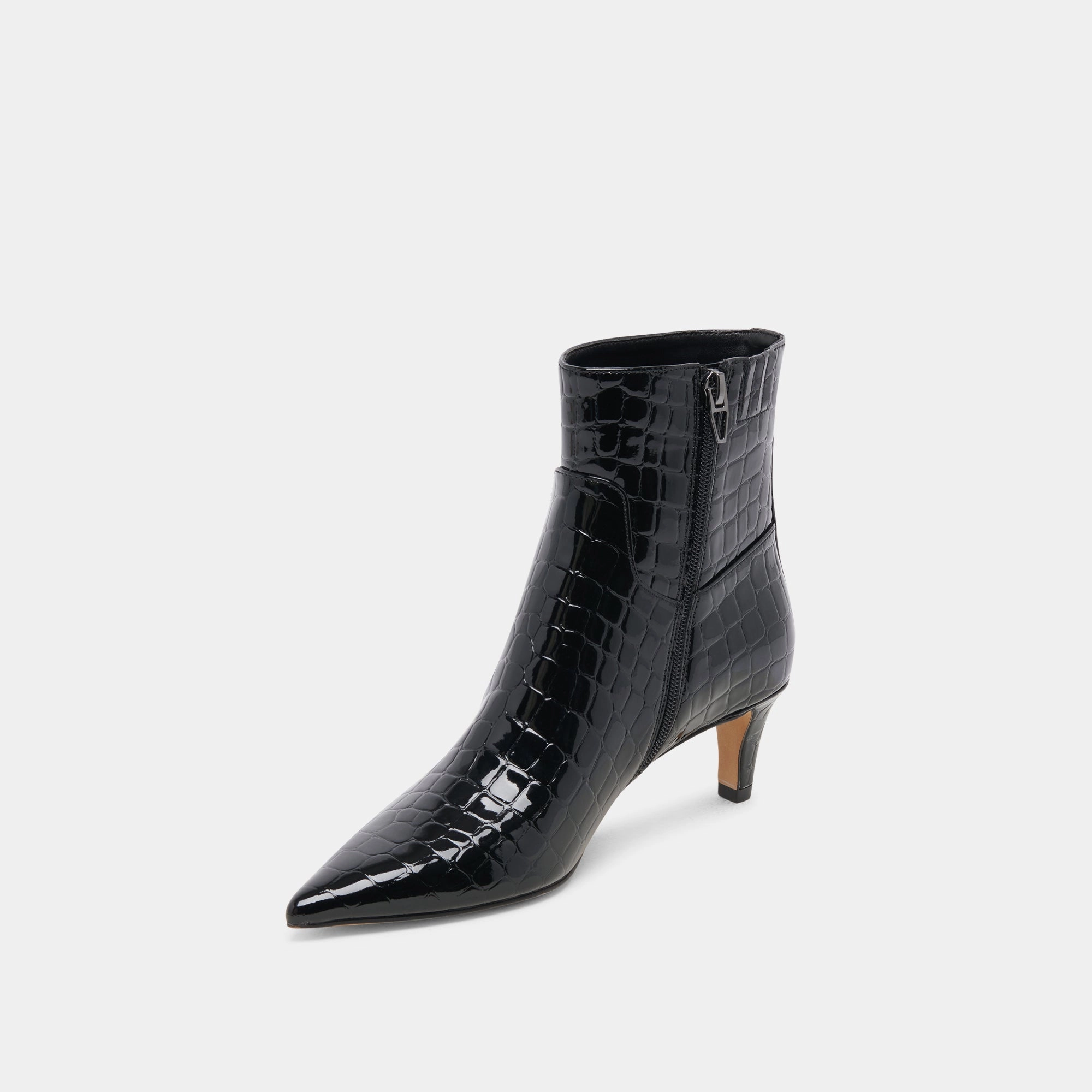 Versatile Future Easy Polish Sondra Booties Noir Embossed Leather