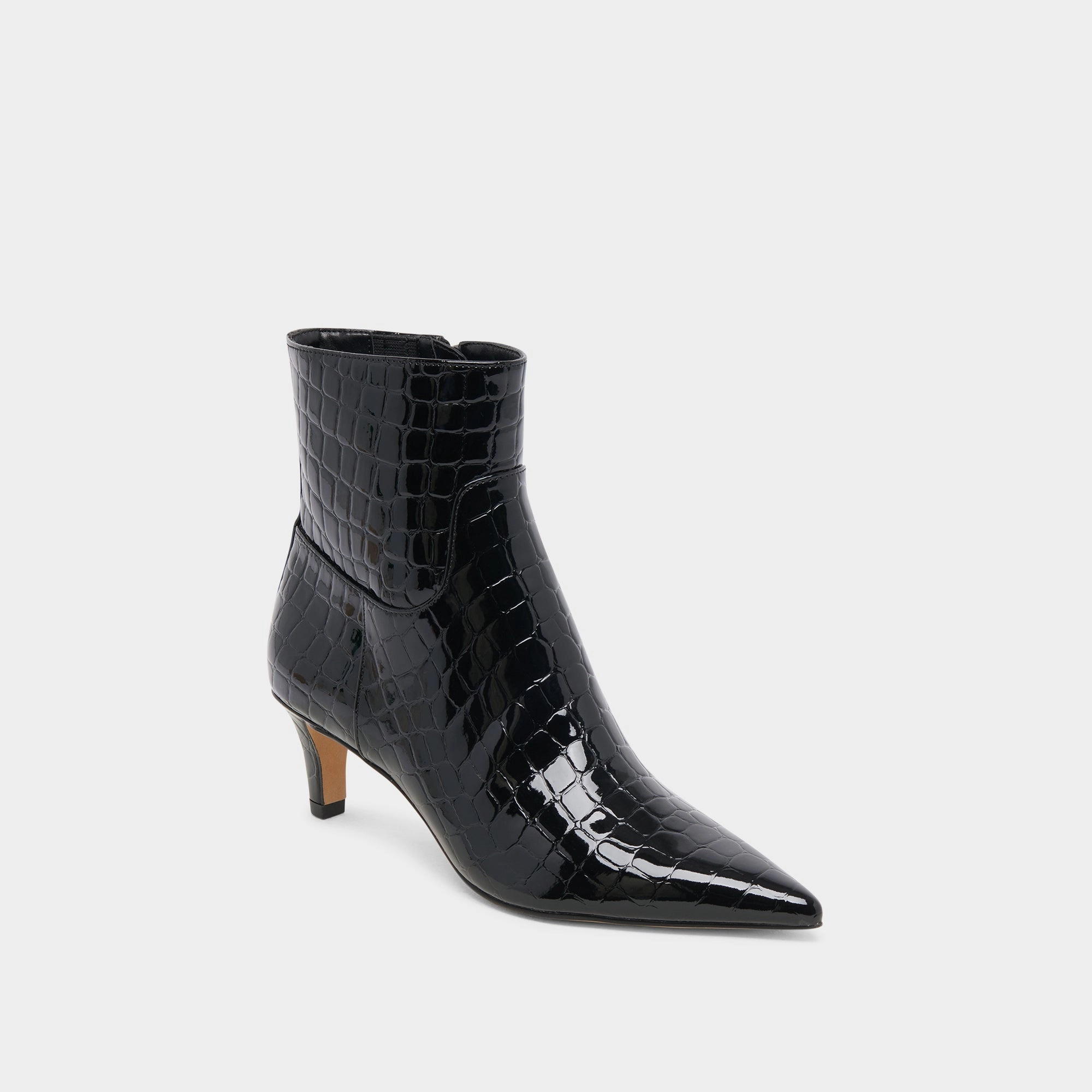Sondra Booties Noir Embossed Leather Layer Mindset Street-Ready
