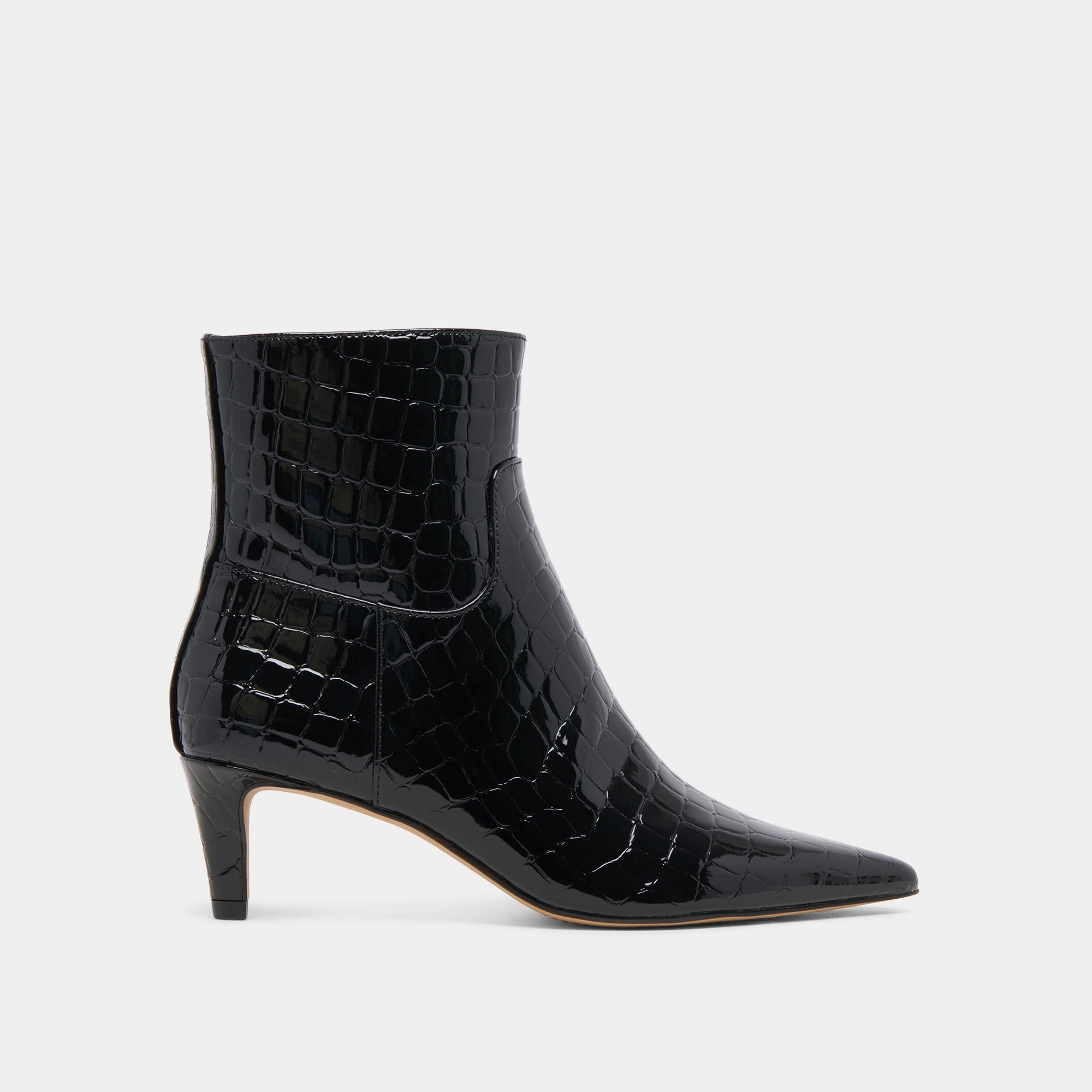 Sondra Booties Noir Embossed Leather Daily Wear