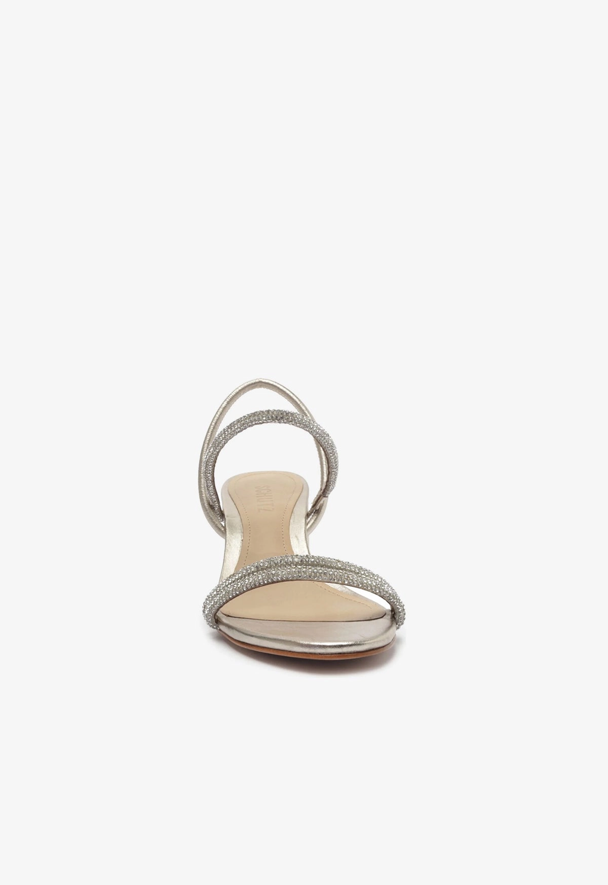 Purpose-First Outfit Whiteley Block Metallic Leather Sandal