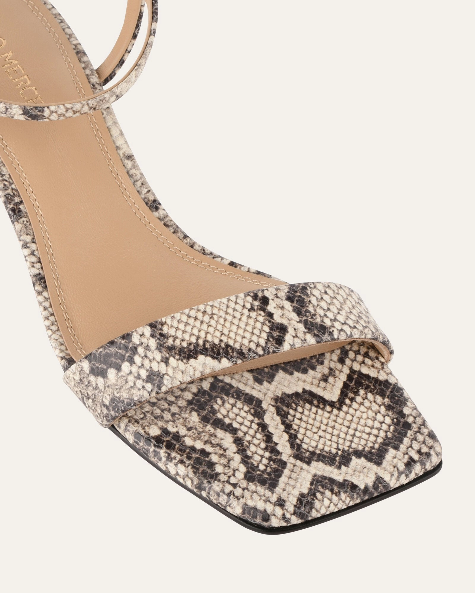 Helen Mid Sandals Natural Snake Print Leather Cool Fitwear Edge And Ease