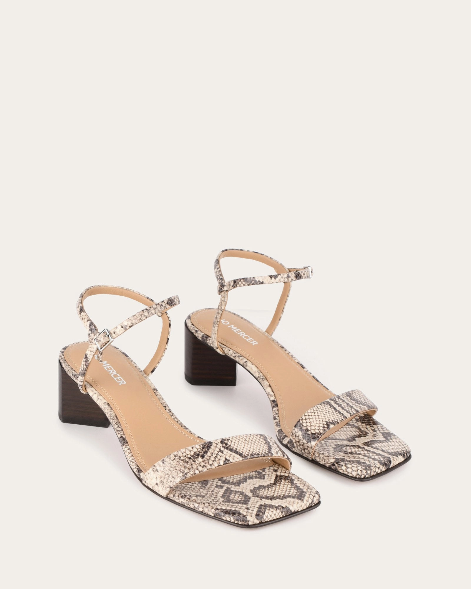 Helen Mid Sandals Natural Snake Print Leather Comfort-Focused Soft Impact
