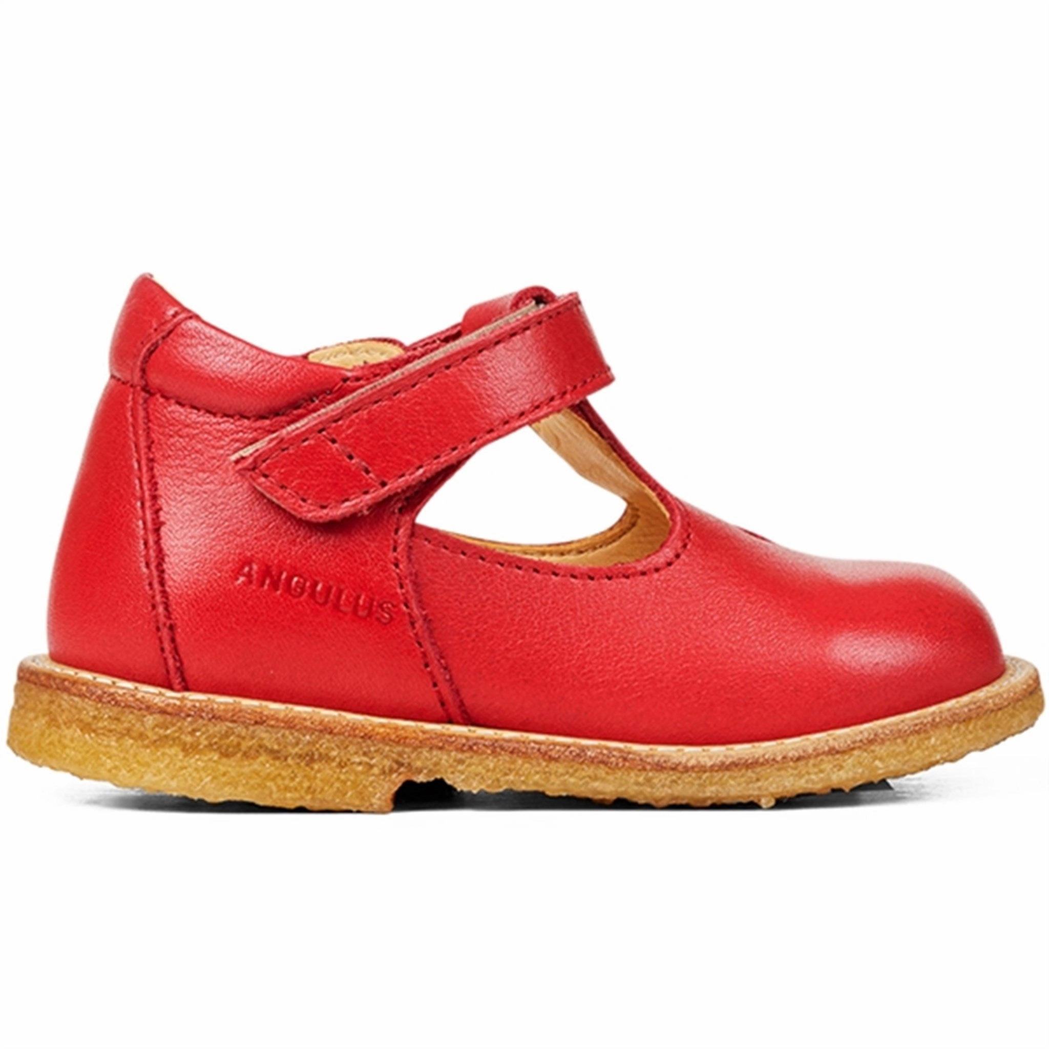 Angulus Starter Mary Janes With Heart And Velcro Red Life, Simplified