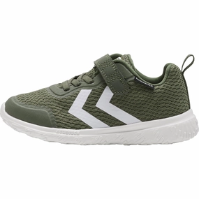 Downtown Vibe Tech-Forward Fit Hummel Dark Olive Actus Recycled Tex Jr Sneakers