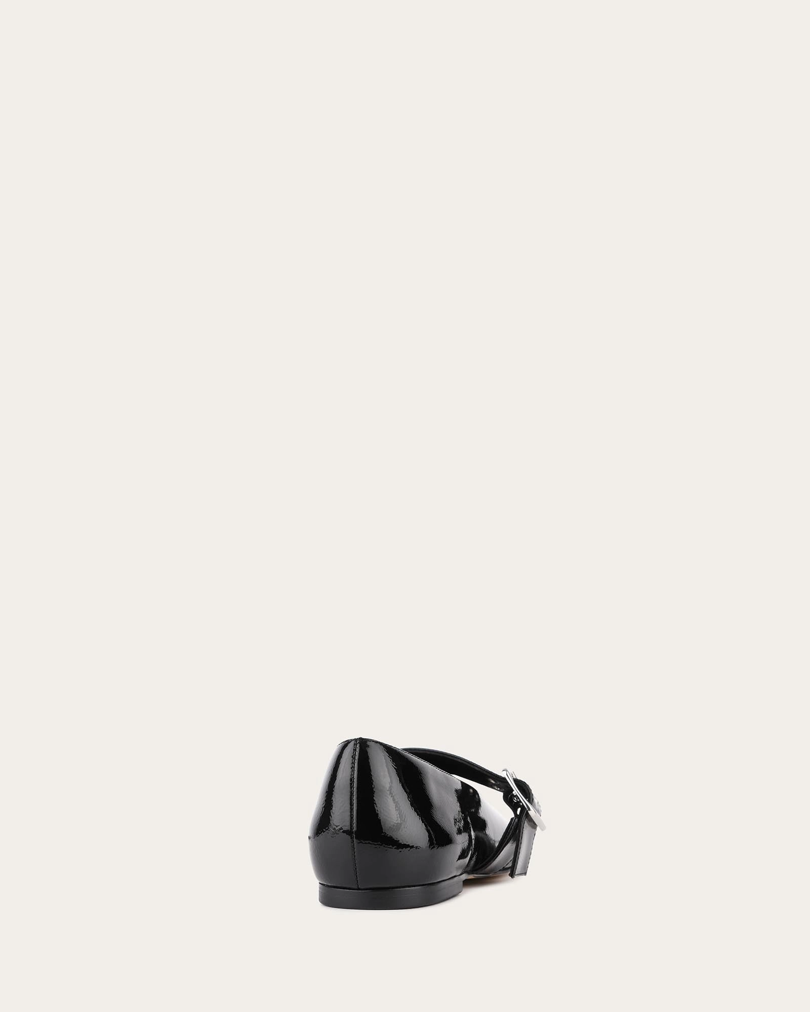 Sarah Casual Flats Black Crinkle Patent Next-Gen Vibe
