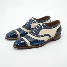 Spectator Full Oxford Mto - Blue & Cream Downtown Vibe