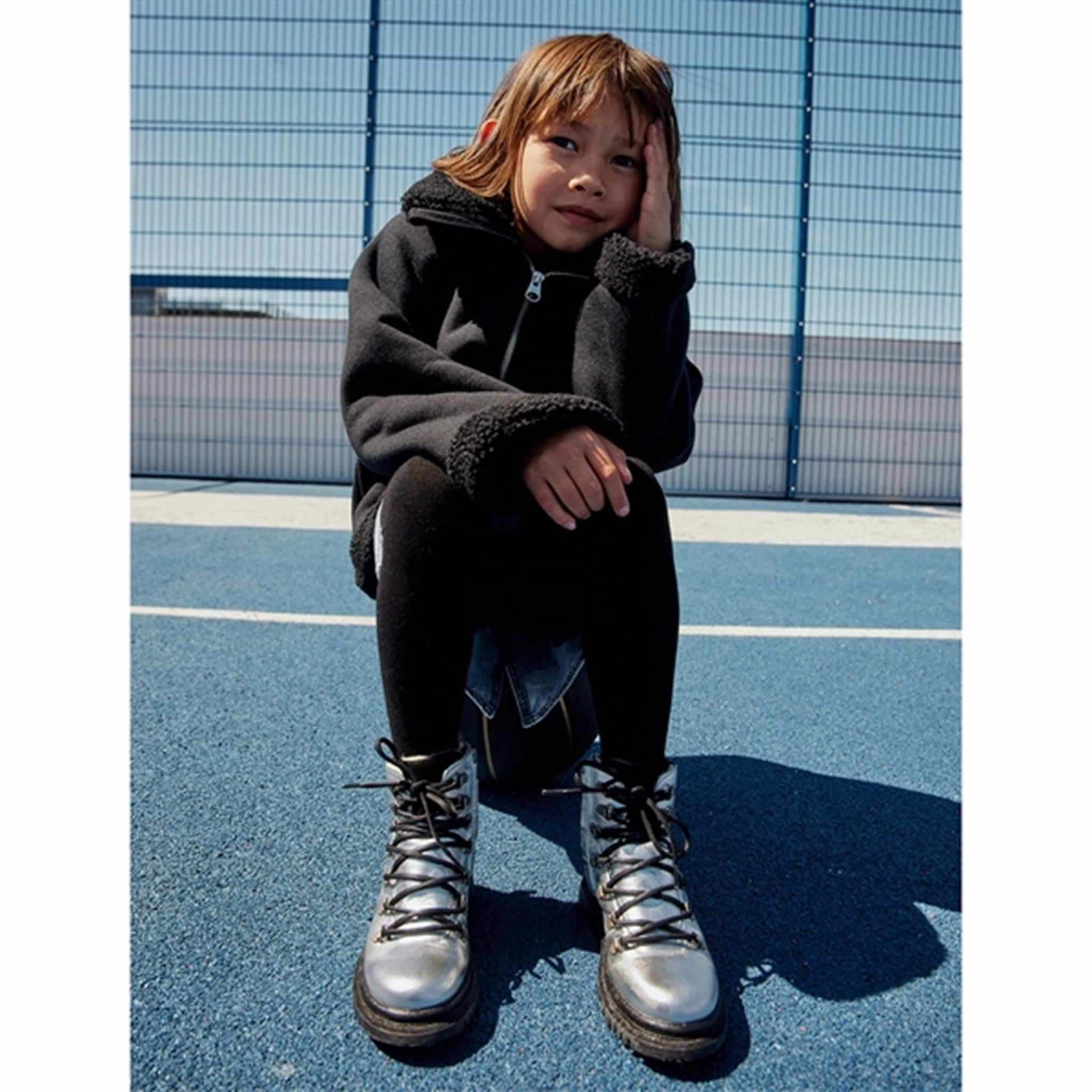 Angulus Tex Lace Boots With Zipper Silver/Black Low-Key Bold Form In Action