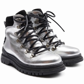 Angulus Tex Lace Boots With Zipper Silver/Black Crafted Ease