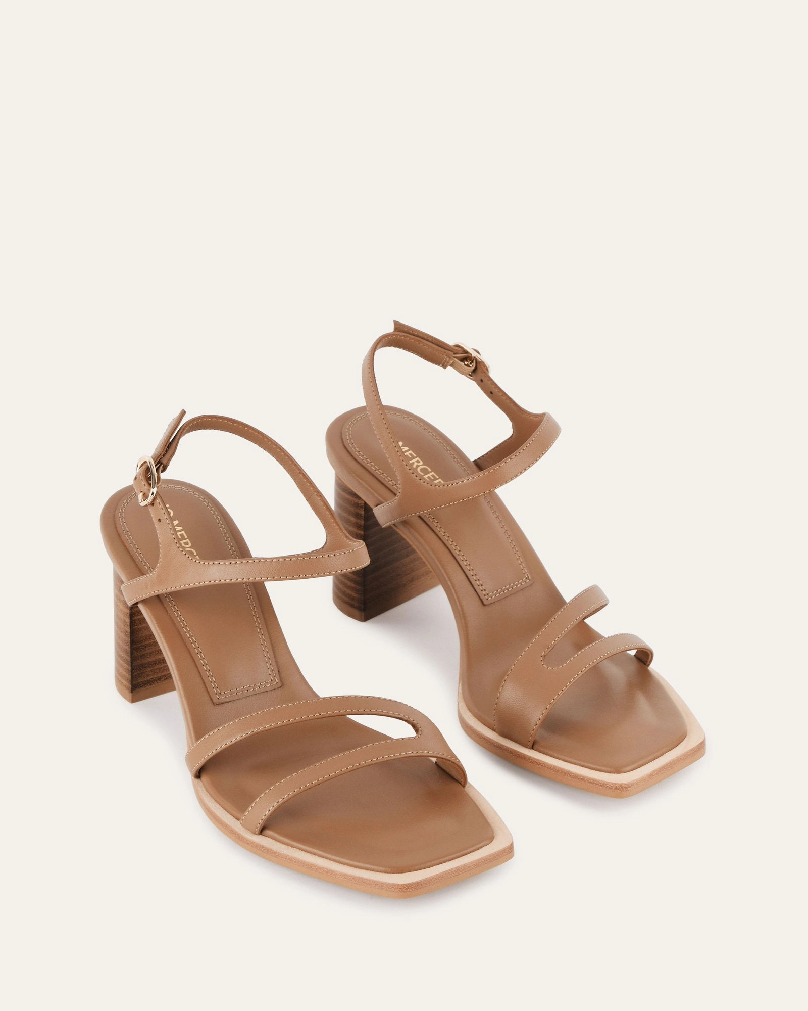 Constant Comfort Low-Profile Style Casey High Heel Sandal Tan Leather