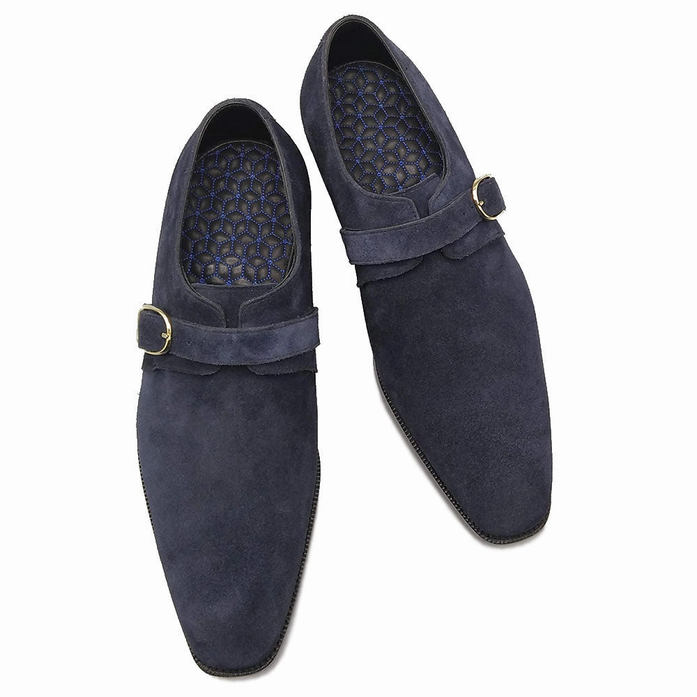 Your Fit System Sleek Presence Super Monk Shoe (Limited Edition Mto With The Hand) - Navy Suede