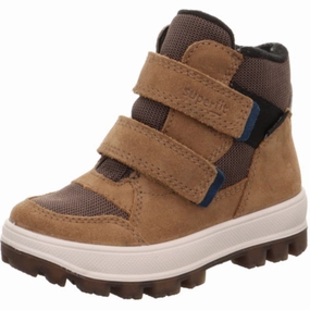 Superfit Brown/Blue Tedd Boots With Warm Lining Ease-Forward Fit Rhythmic Comfort