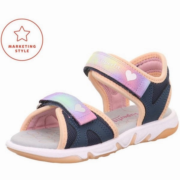Superfit Pebbles Sandals Blue/Orange Pure Lines