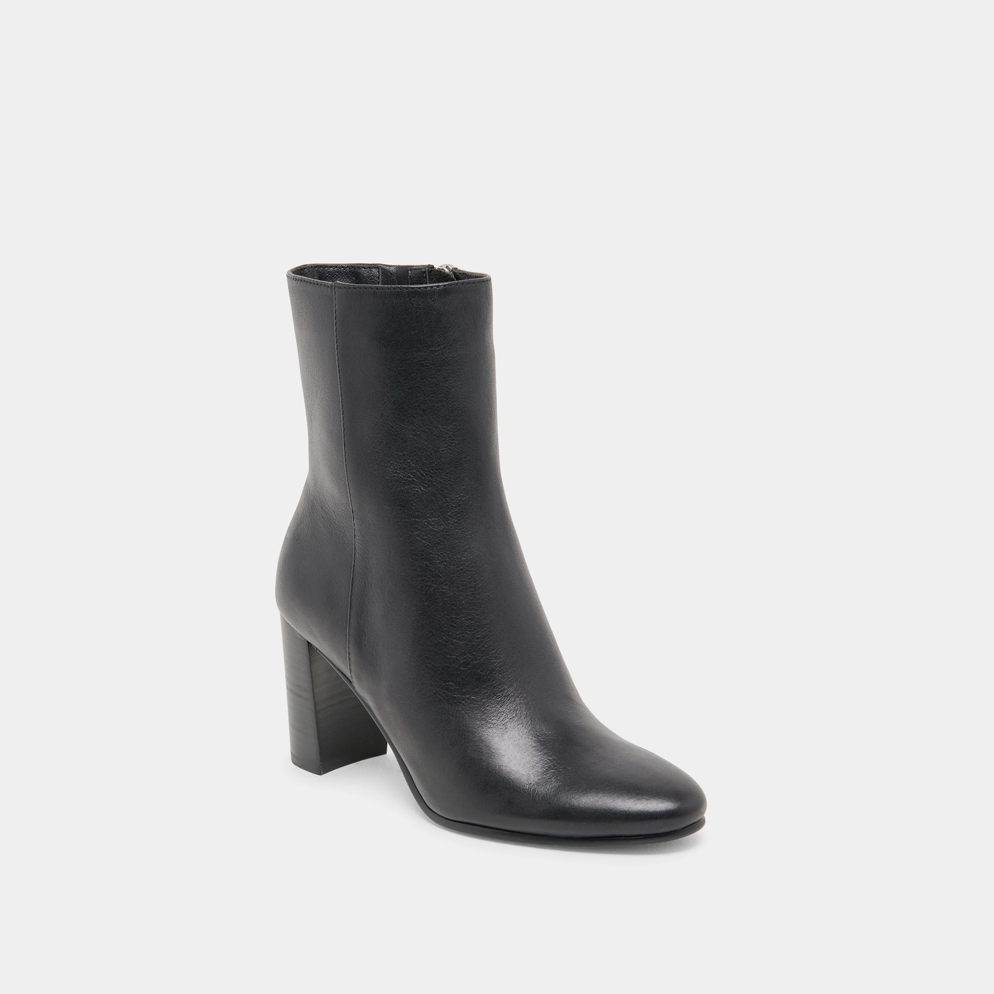 Balanced Design Expressive Minimal Suzy Booties Black Leather