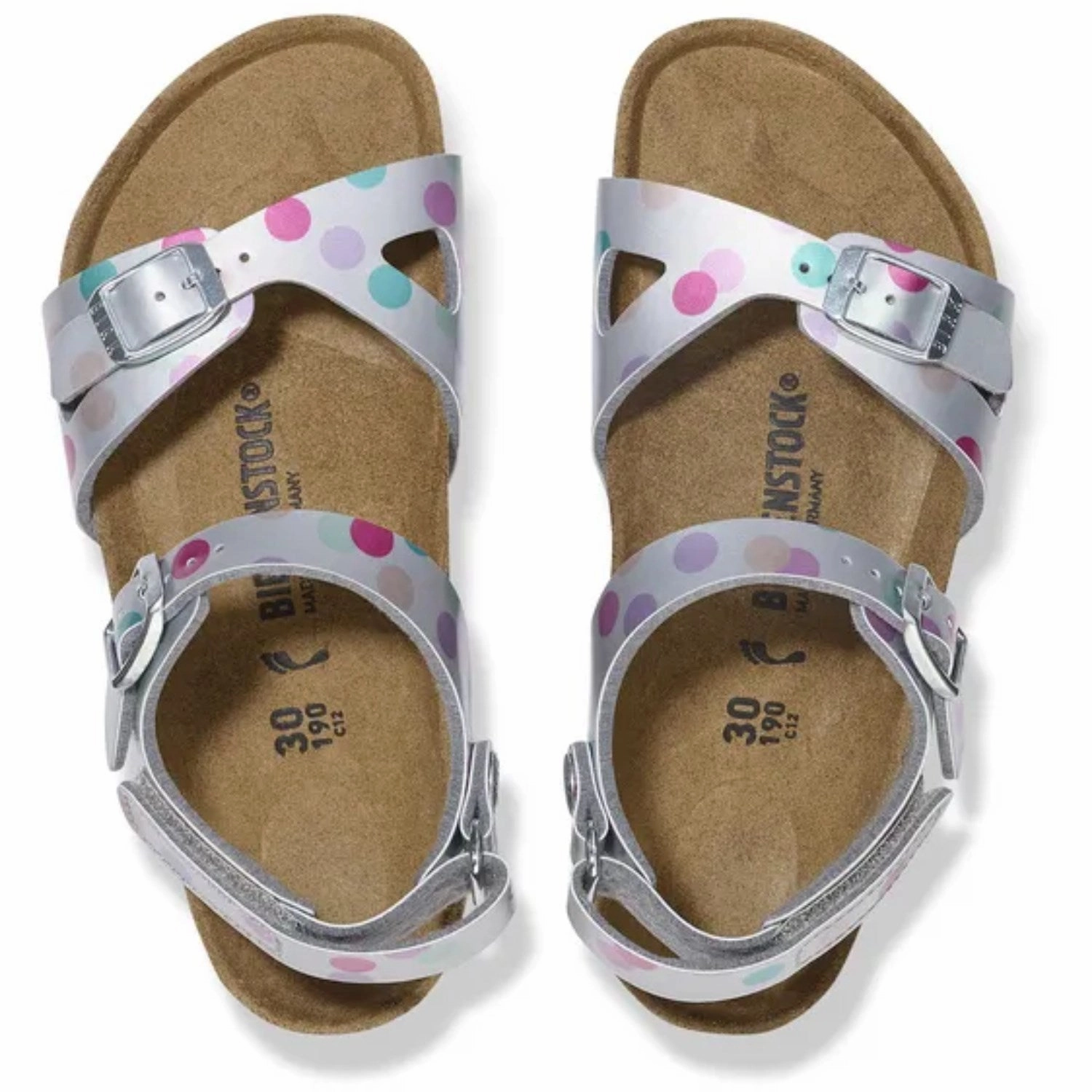 Birkenstock Rio As Kids Bf Elec. Metallic Silverdots Modern Casuals