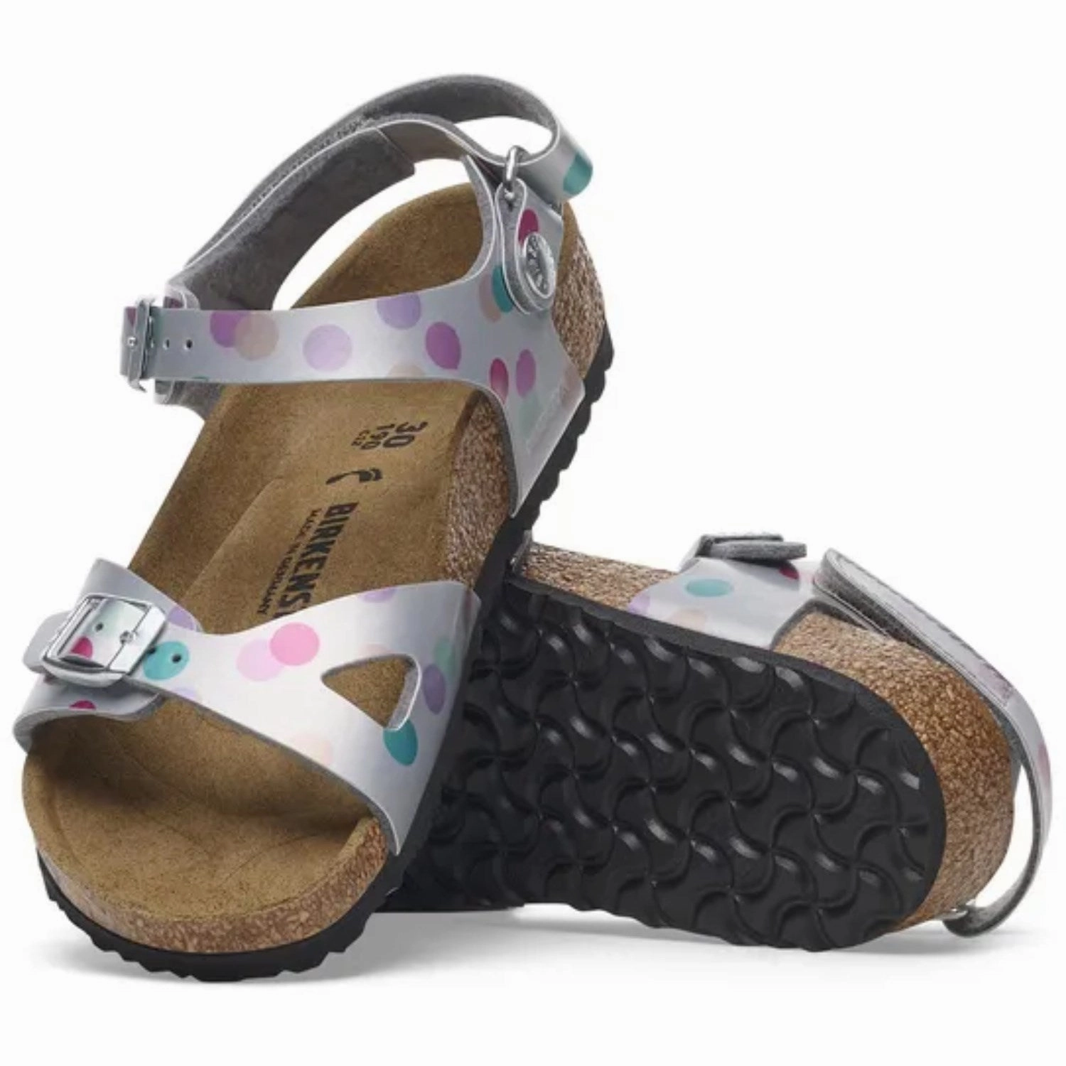 Integrated Lifestyle Birkenstock Rio As Kids Bf Elec. Metallic Silverdots