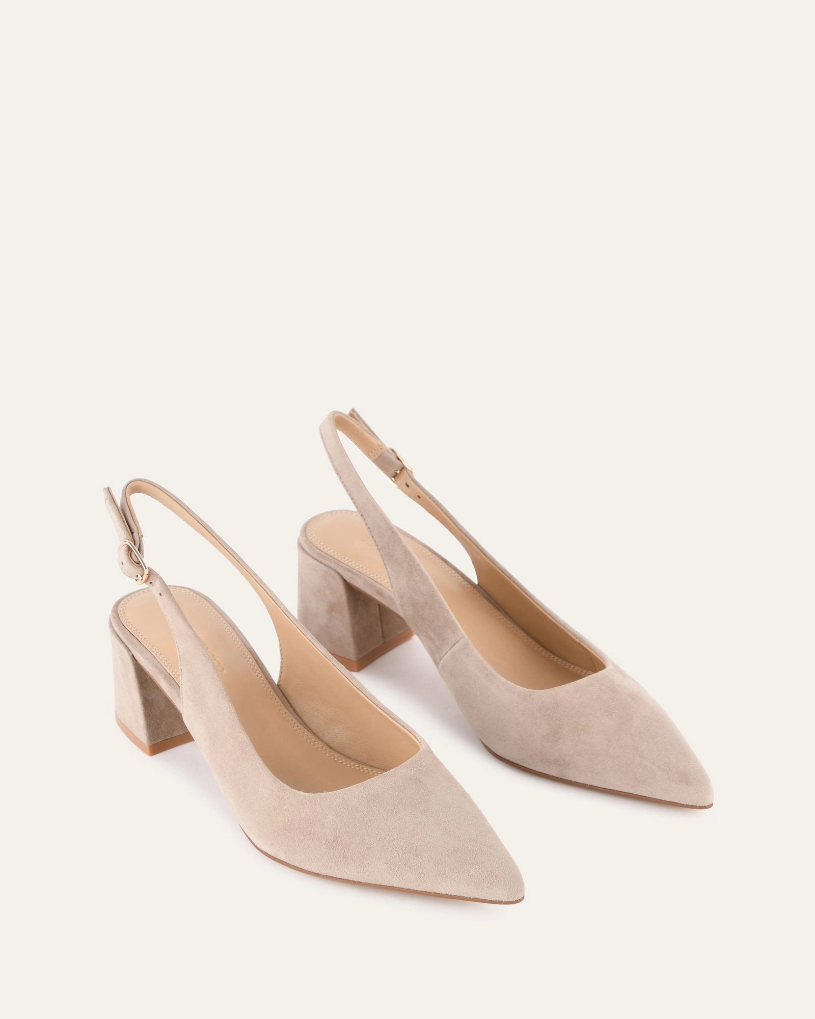 Cara Low Heels Mushroom Suede Movement Architecture