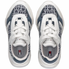 Tommy Hilfiger Low Cut Lace-Up Sneakers White/Denim Modular Function
