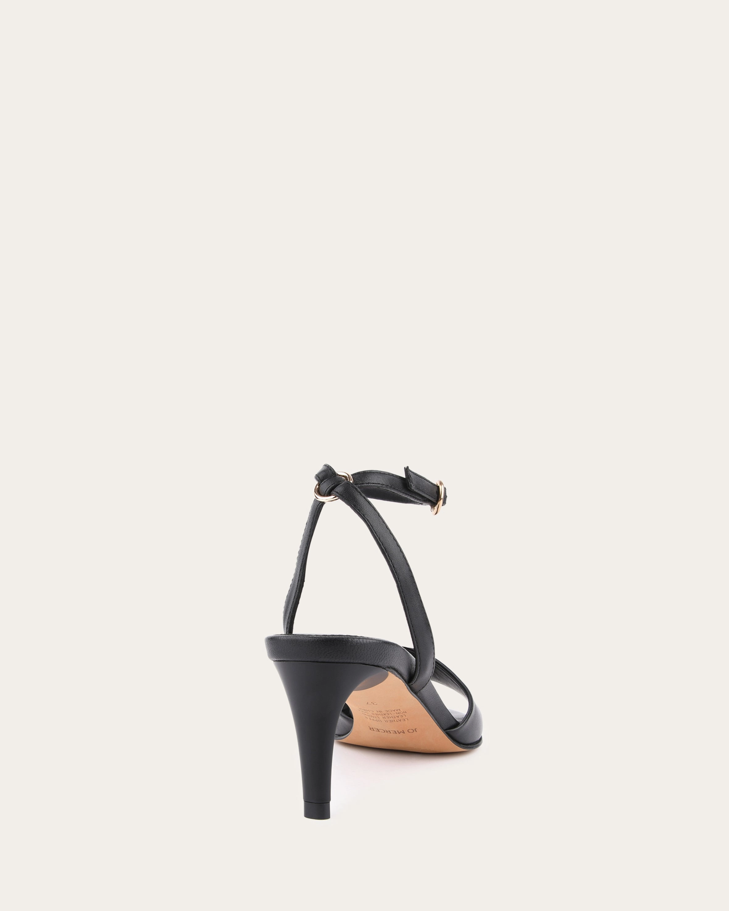Your Daily Function Tanya Mid Heel Sandals Black Leather