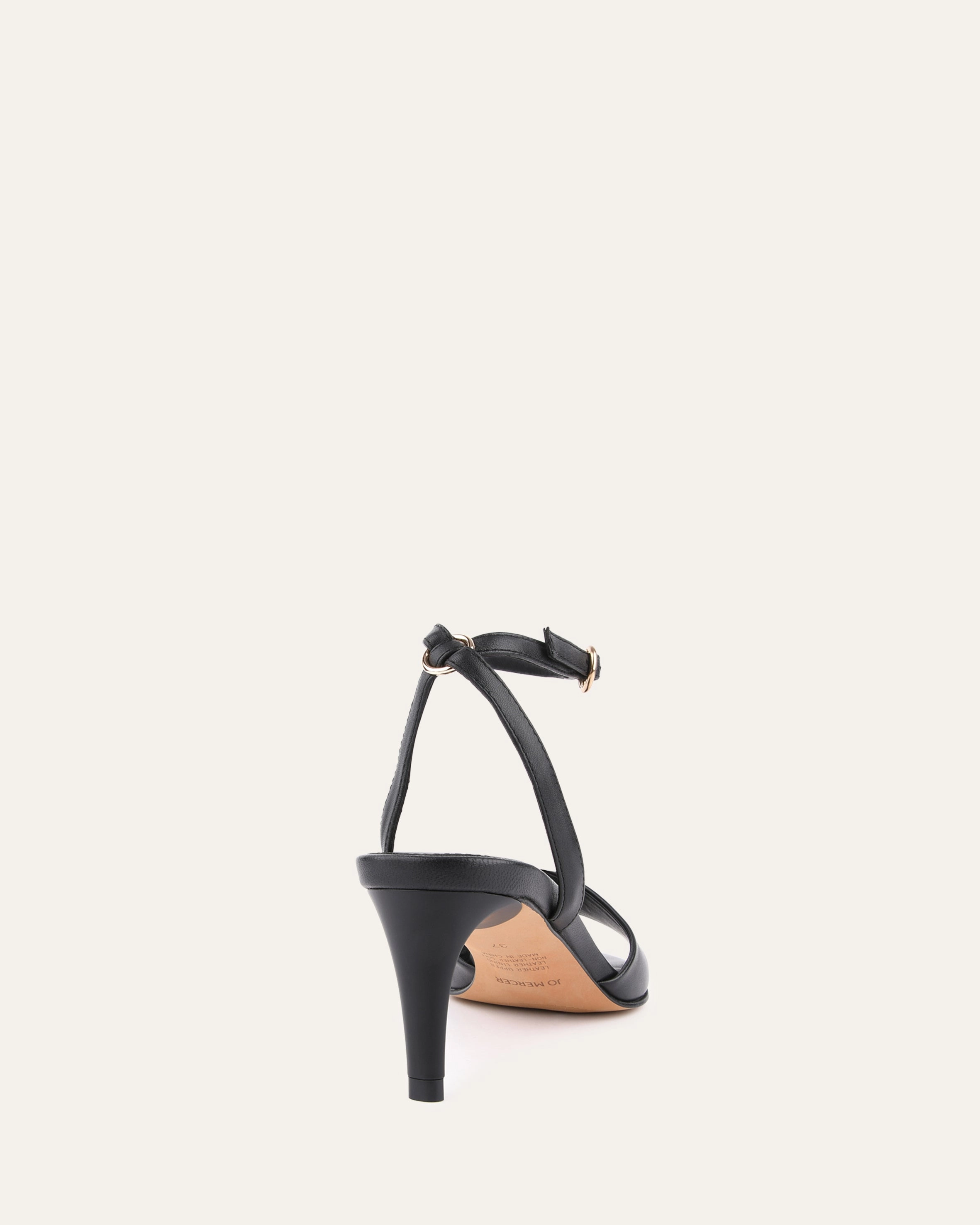 Comfort Zone Tanya Mid Heel Sandals Black Leather