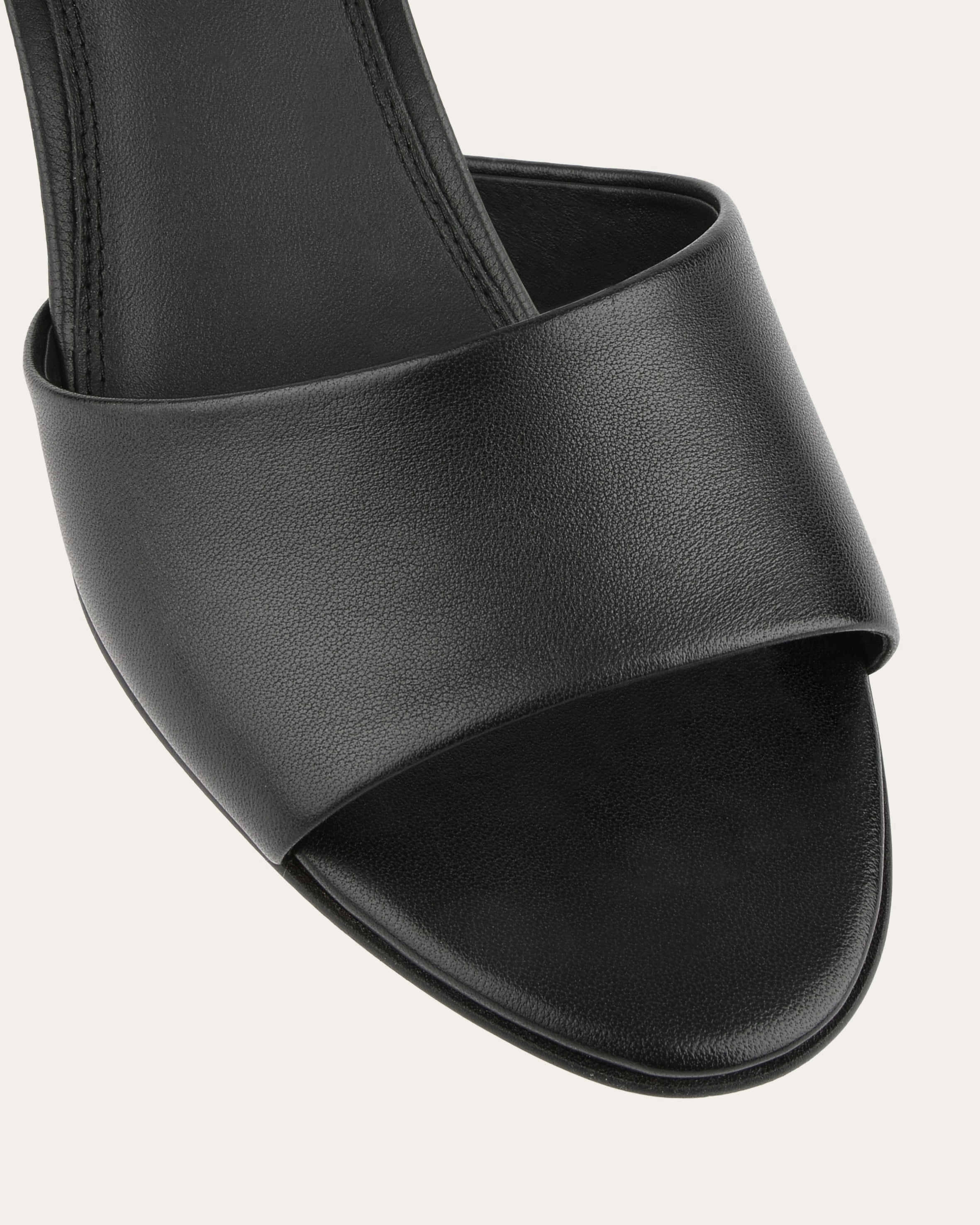 Easy Essential Life, Reimagined Tanya Mid Heel Sandals Black Leather