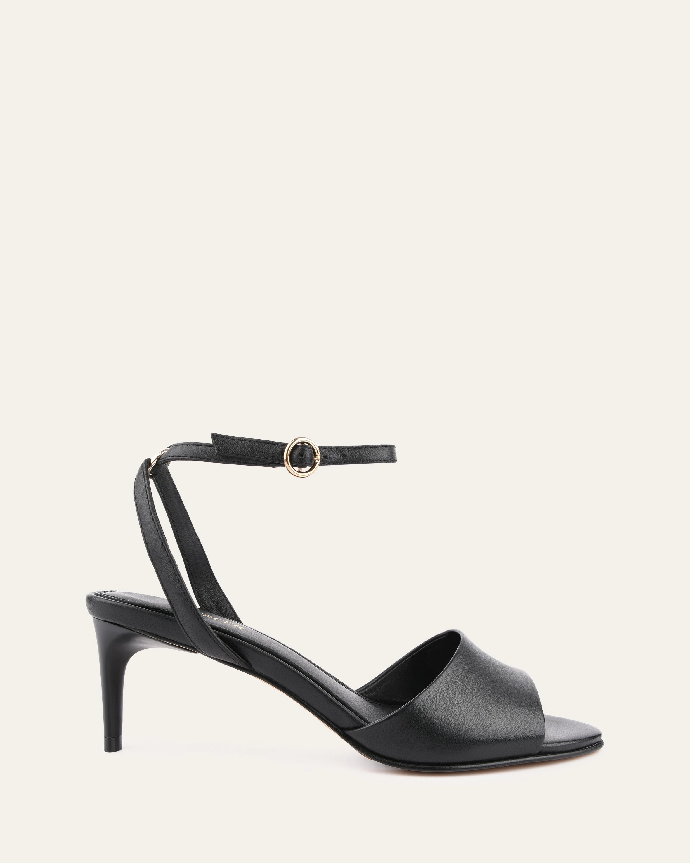 Versatile Soul Tanya Mid Heel Sandals Black Leather