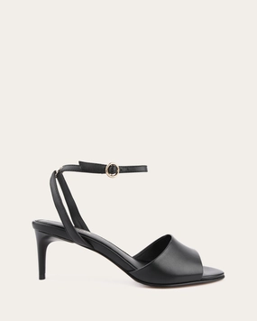 Versatile Soul Tanya Mid Heel Sandals Black Leather