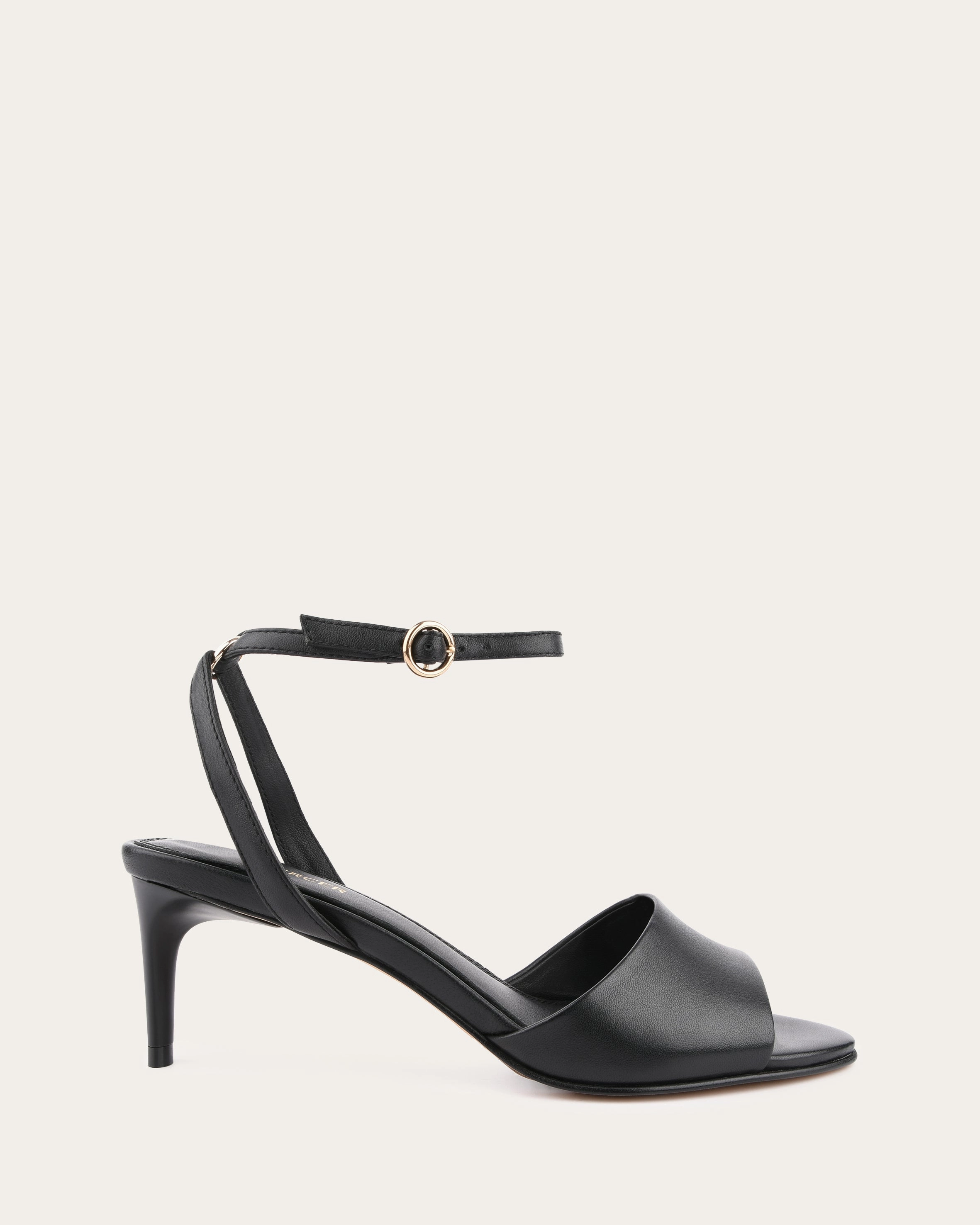 Tanya Mid Heel Sandals Black Leather Go Further