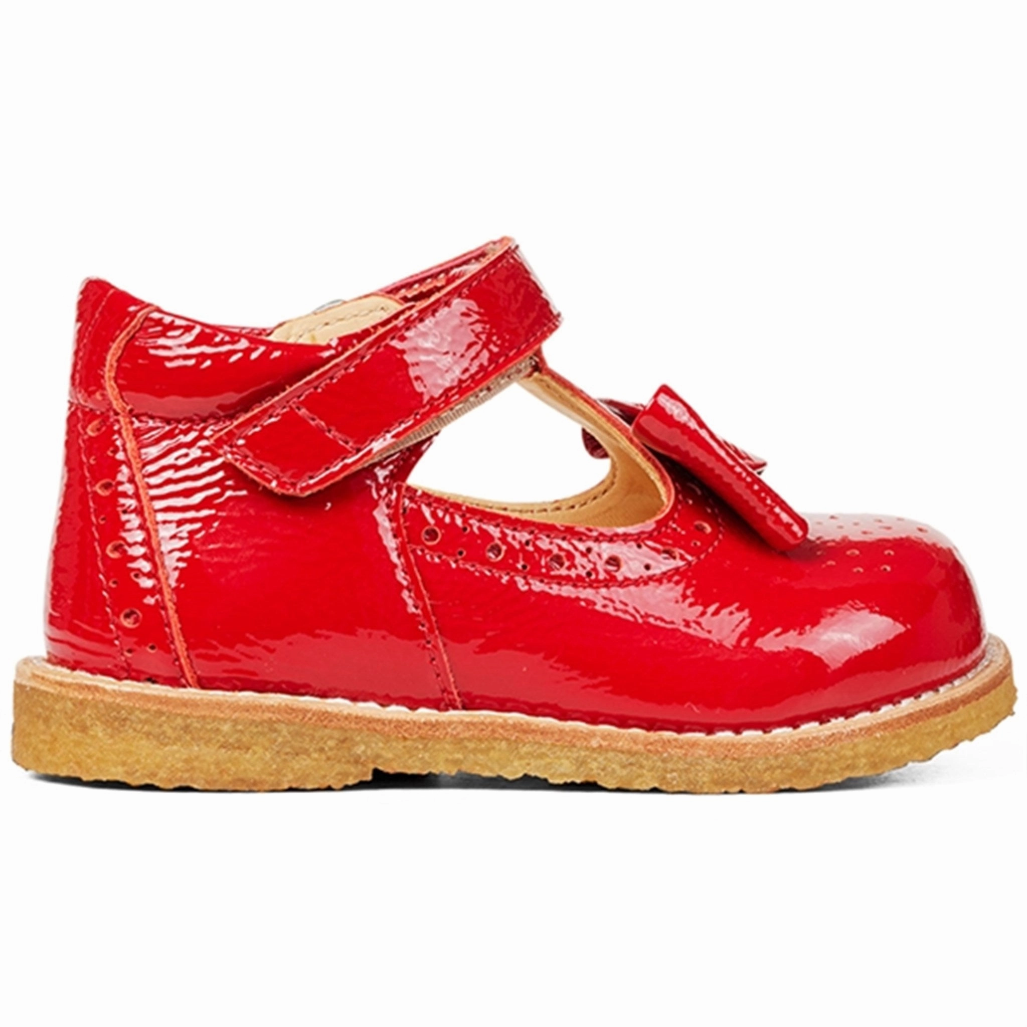 Angulus Mary Janes With Bow Dark Red Smooth Layers Calm In Motion