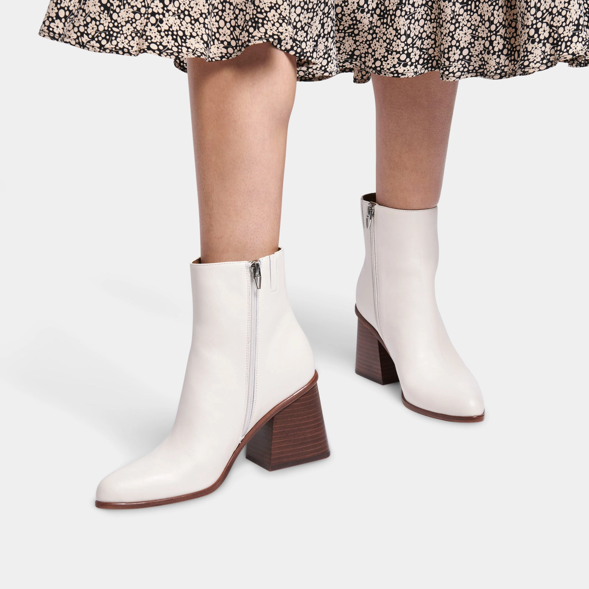 Easy Fit System Terrie Booties Ivory Leather